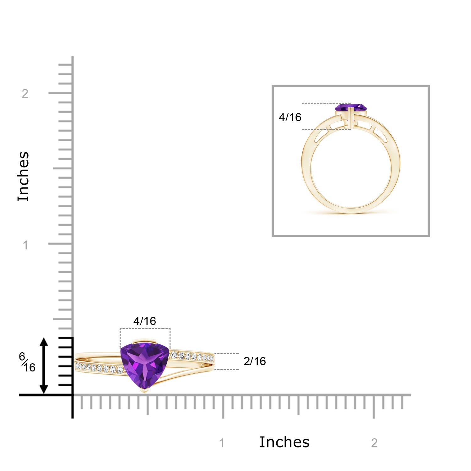 AAAA - Amethyst / 1.2 CT / 14 KT Yellow Gold