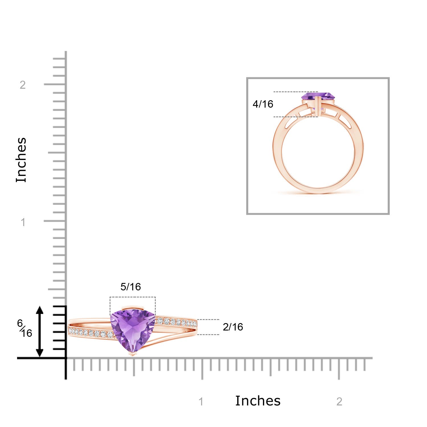 A - Amethyst / 1.7 CT / 14 KT Rose Gold