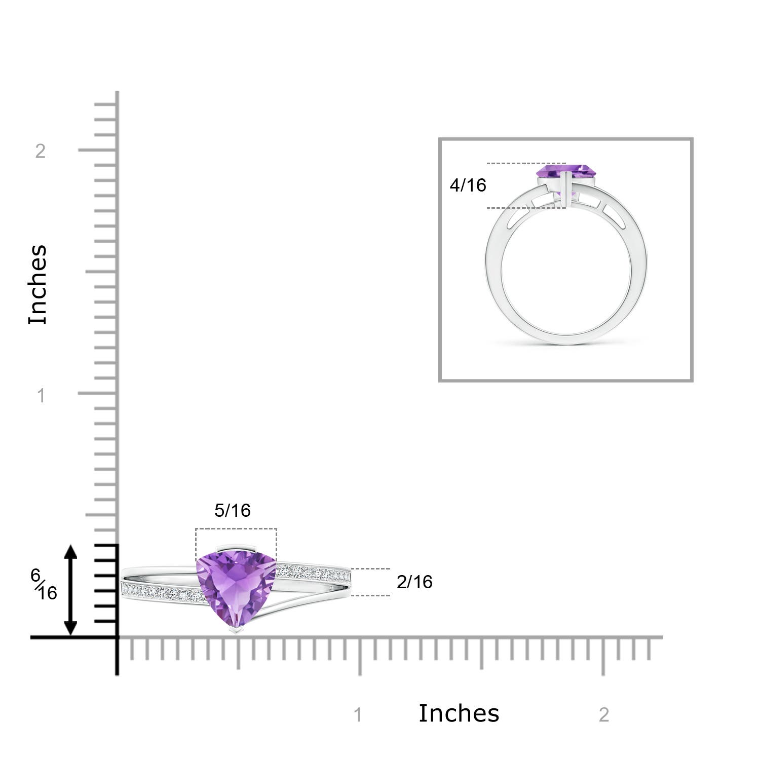 A - Amethyst / 1.7 CT / 14 KT White Gold