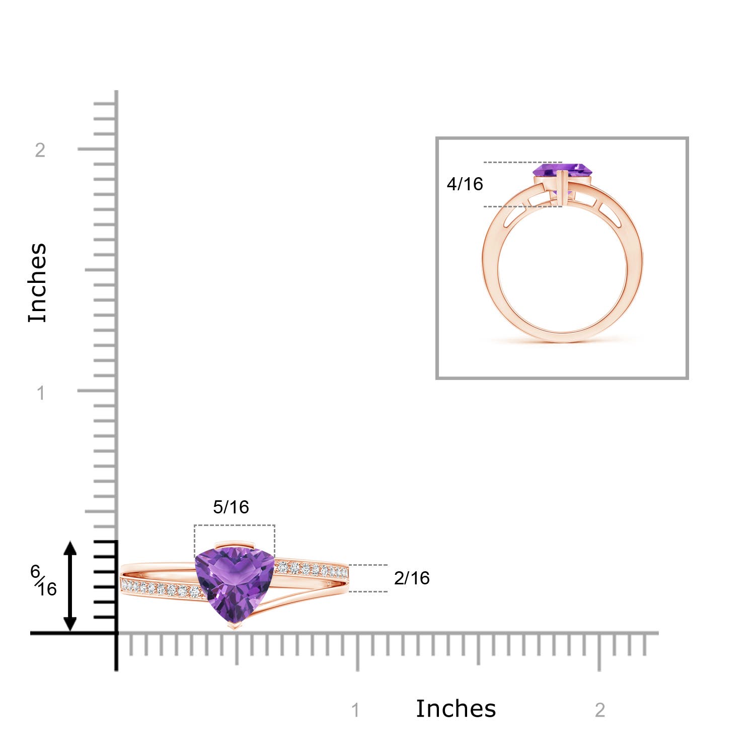 AA - Amethyst / 1.7 CT / 14 KT Rose Gold