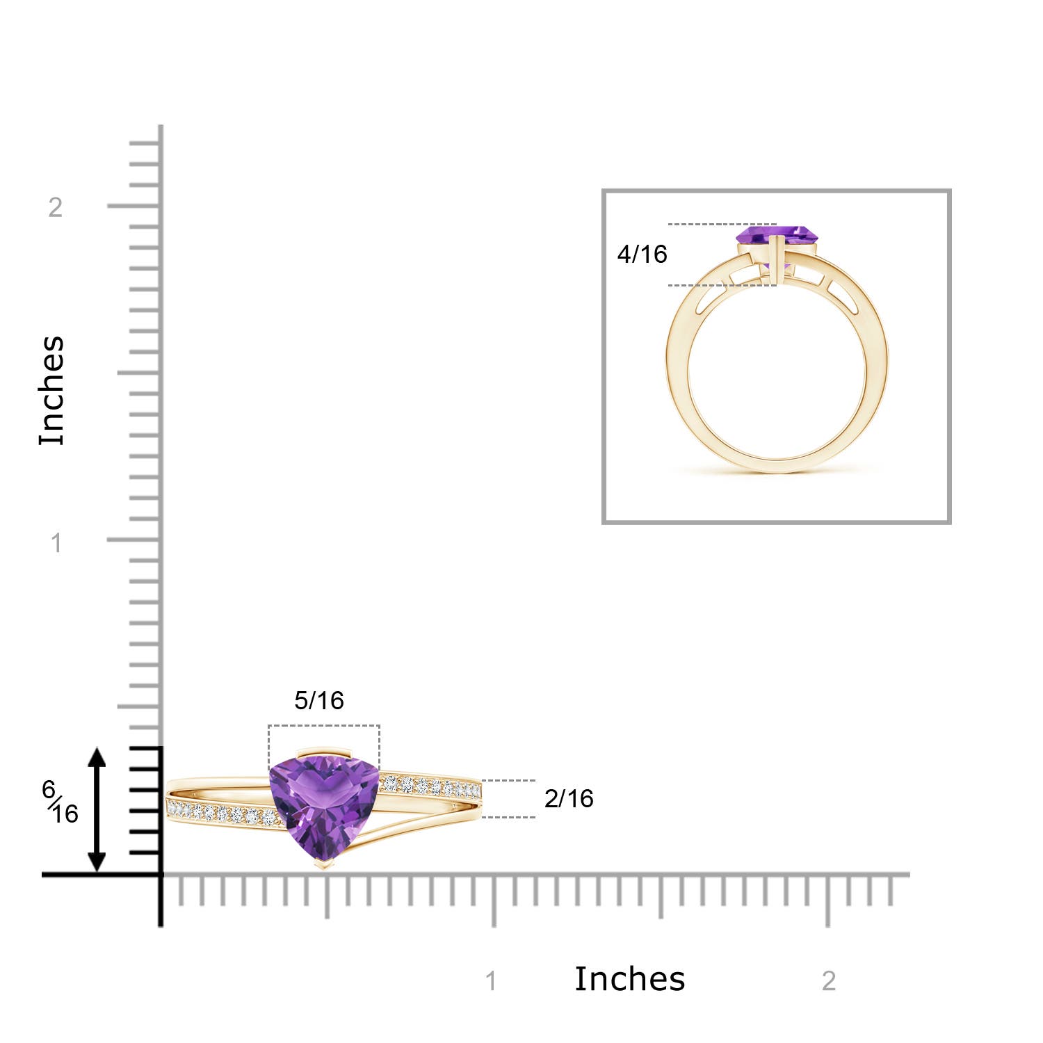 AA - Amethyst / 1.7 CT / 14 KT Yellow Gold