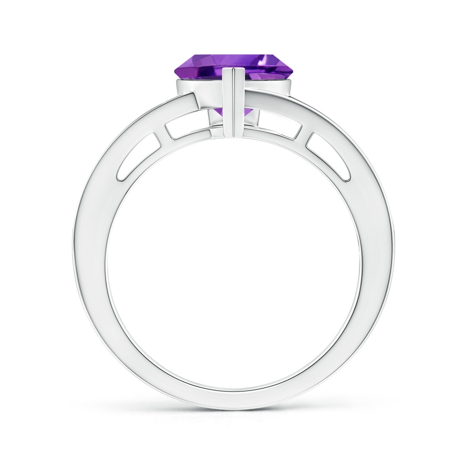 8mm AAA Split Shank Trillion Amethyst Ring in White Gold product image