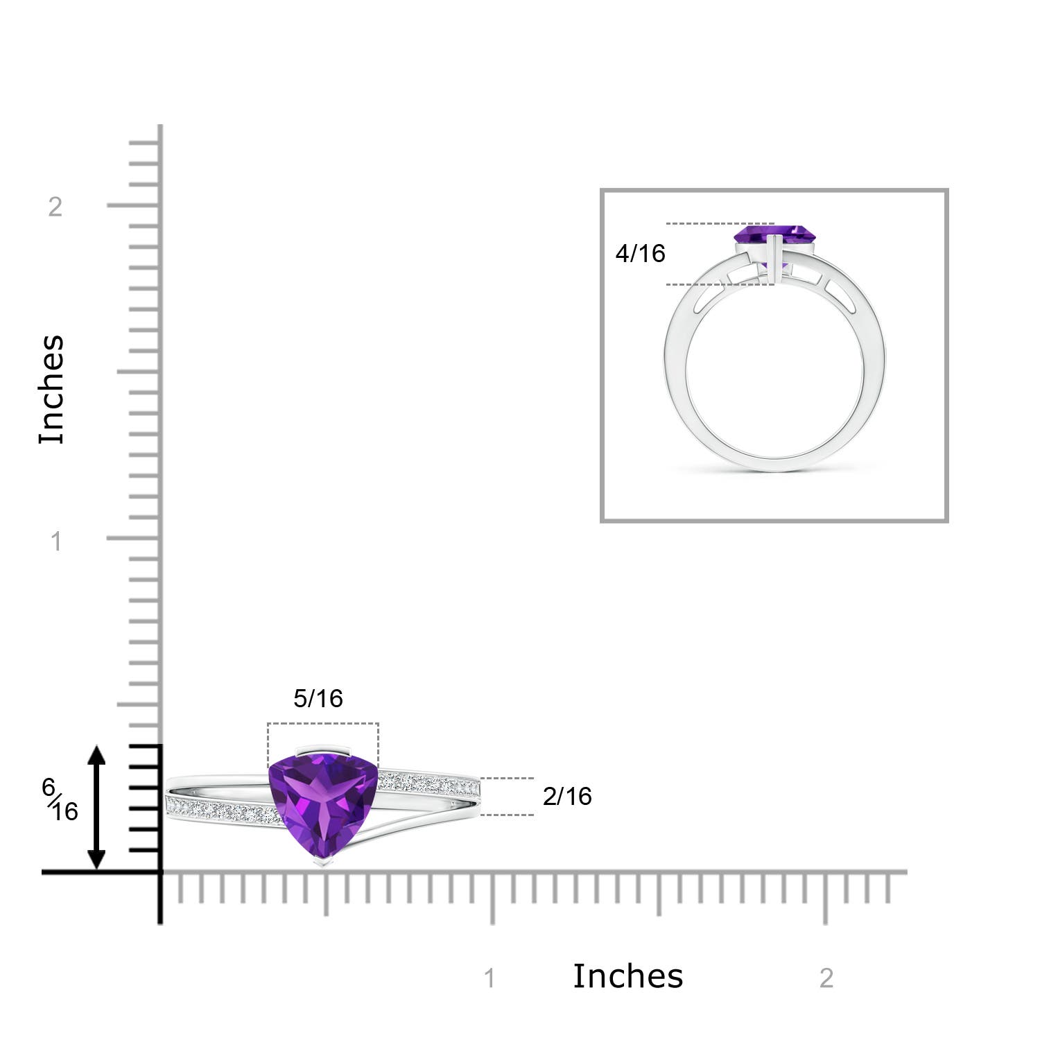 AAAA - Amethyst / 1.7 CT / 14 KT White Gold