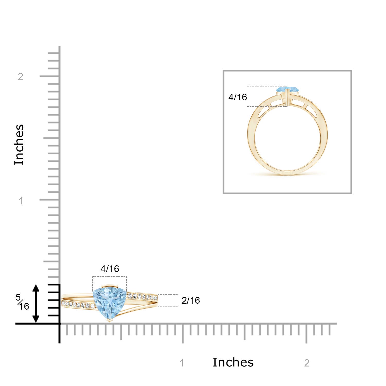 AAA - Aquamarine / 0.7 CT / 14 KT Yellow Gold