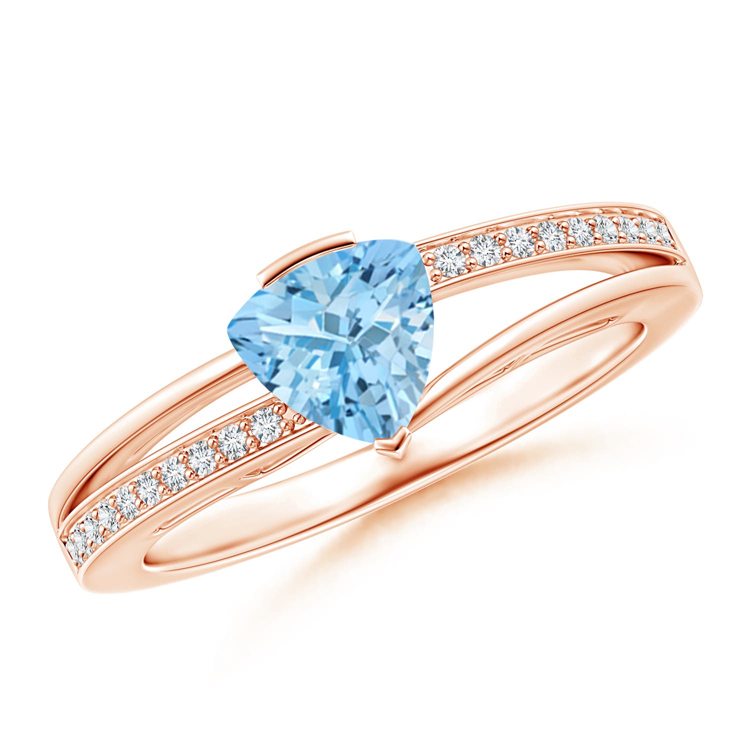 AAAA - Aquamarine / 0.7 CT / 14 KT Rose Gold