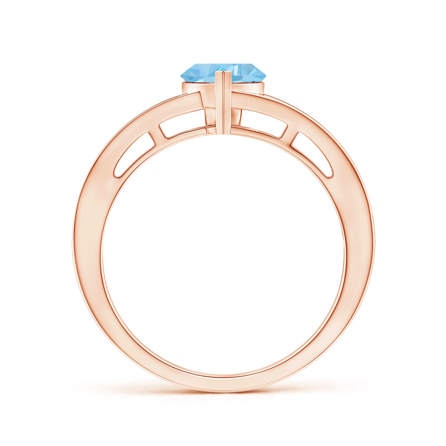 AAAA - Aquamarine / 0.7 CT / 14 KT Rose Gold