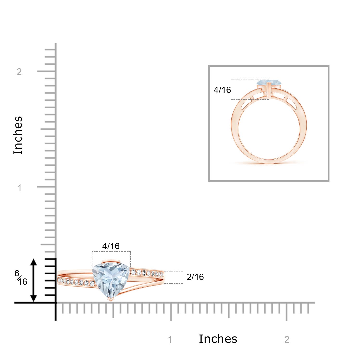 A - Aquamarine / 1.1 CT / 14 KT Rose Gold