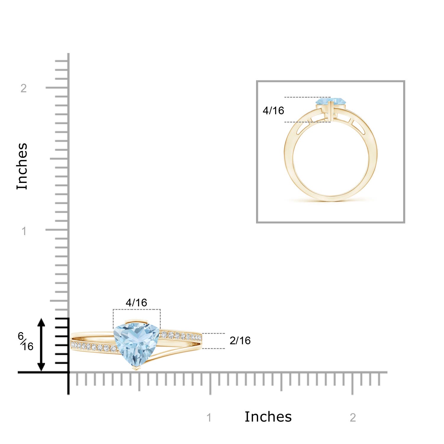 AA - Aquamarine / 1.1 CT / 14 KT Yellow Gold