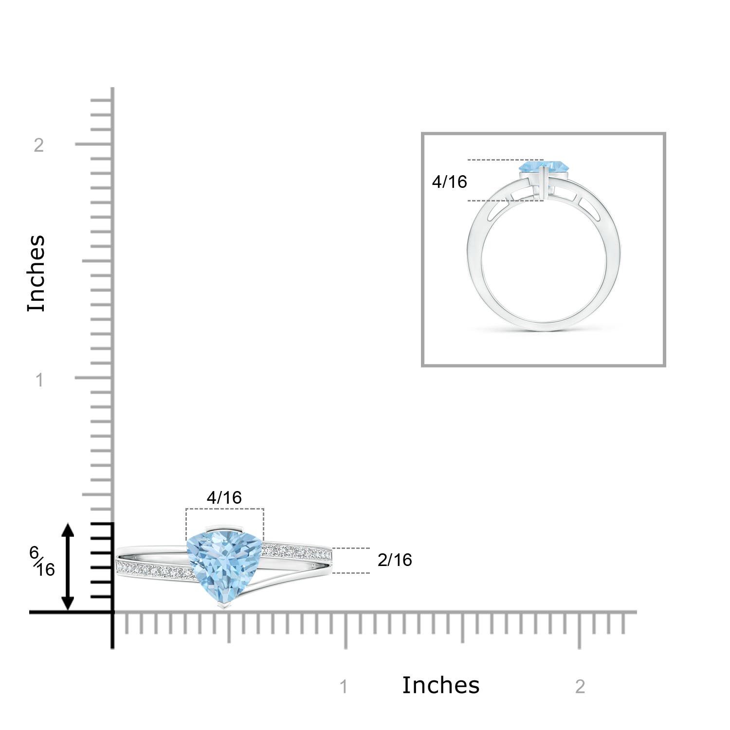 AAA - Aquamarine / 1.1 CT / 14 KT White Gold