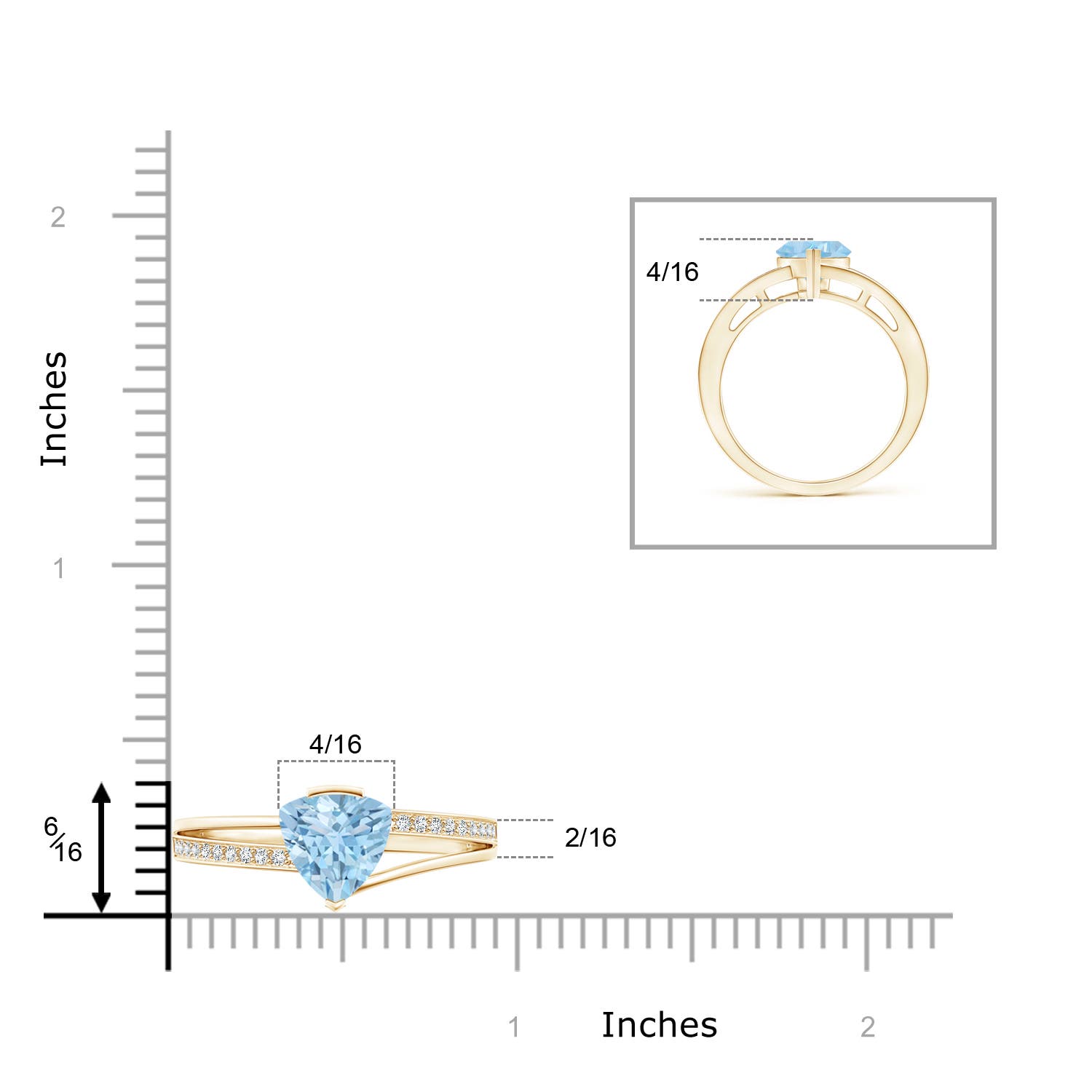 AAA - Aquamarine / 1.1 CT / 14 KT Yellow Gold