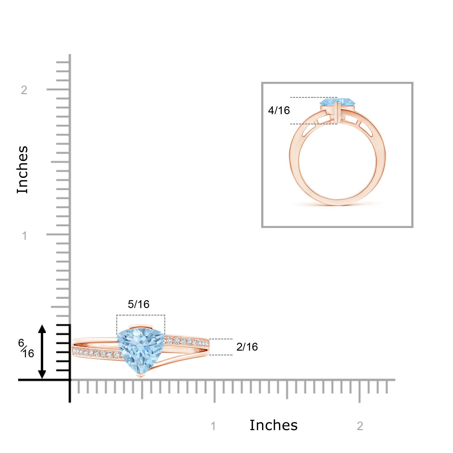 AAA - Aquamarine / 1.5 CT / 14 KT Rose Gold