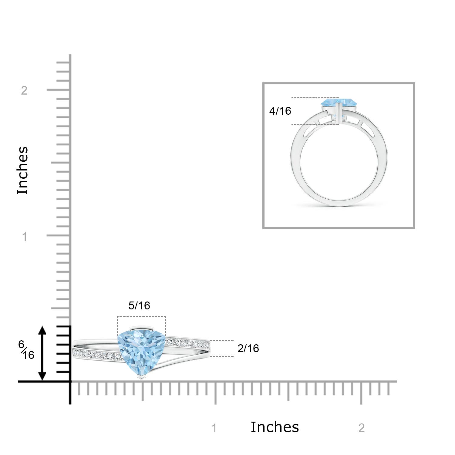 AAA - Aquamarine / 1.5 CT / 14 KT White Gold