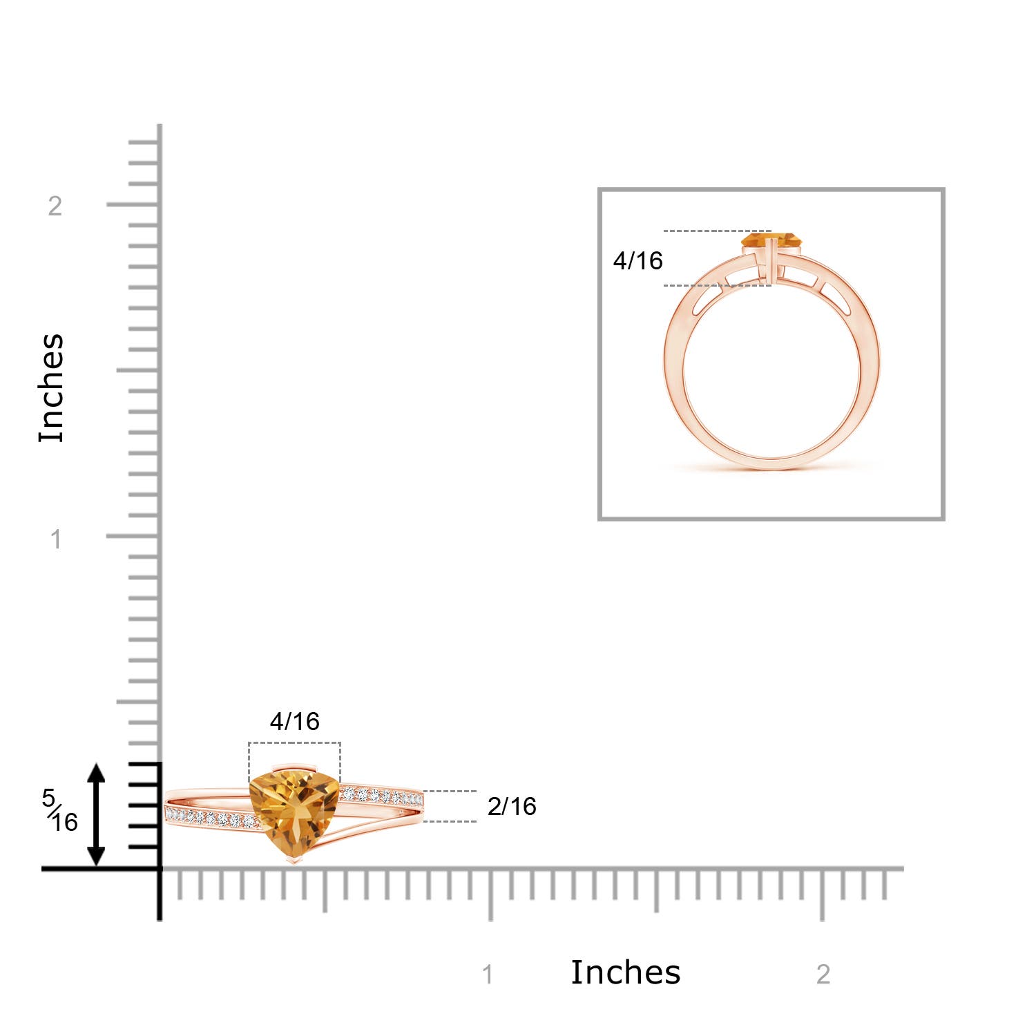 A - Citrine / 0.7 CT / 14 KT Rose Gold