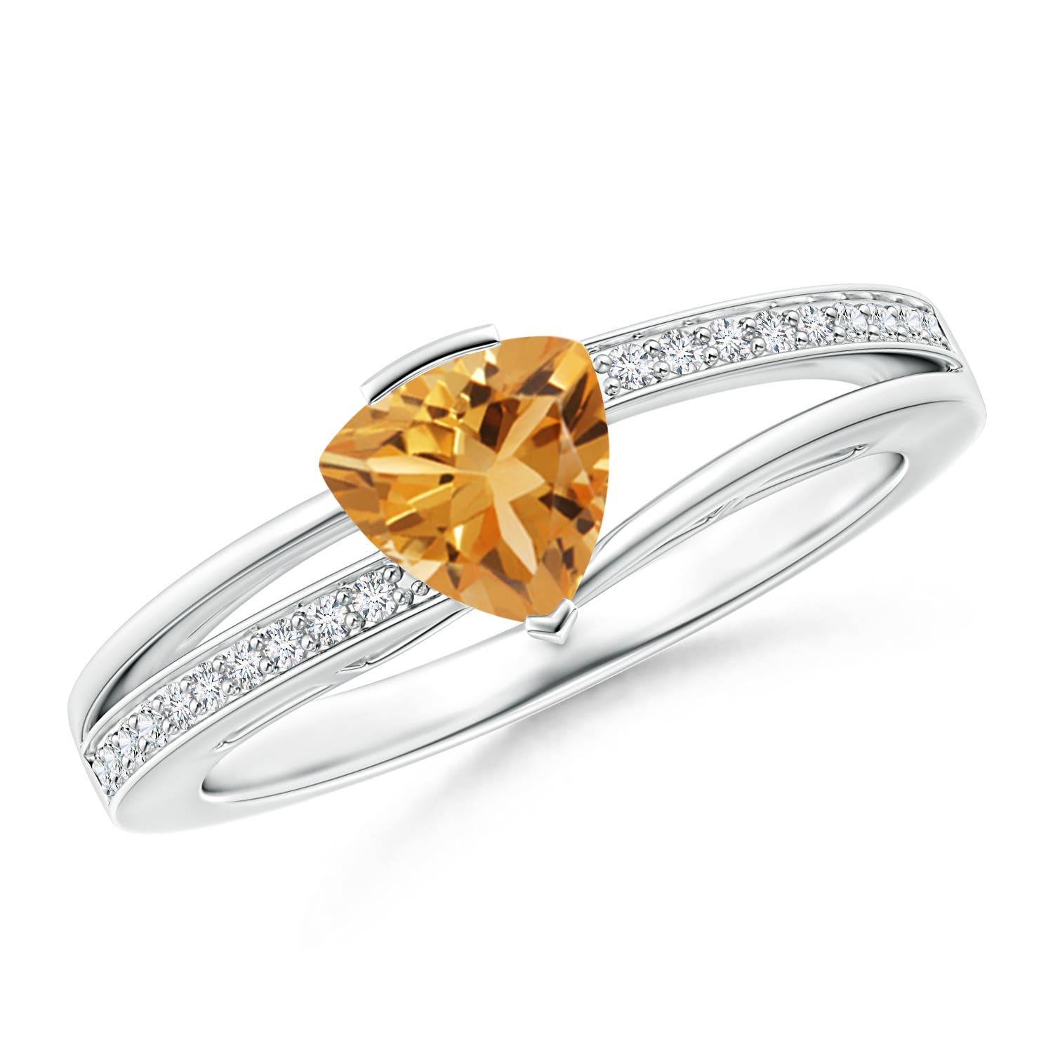 A - Citrine / 0.7 CT / 14 KT White Gold