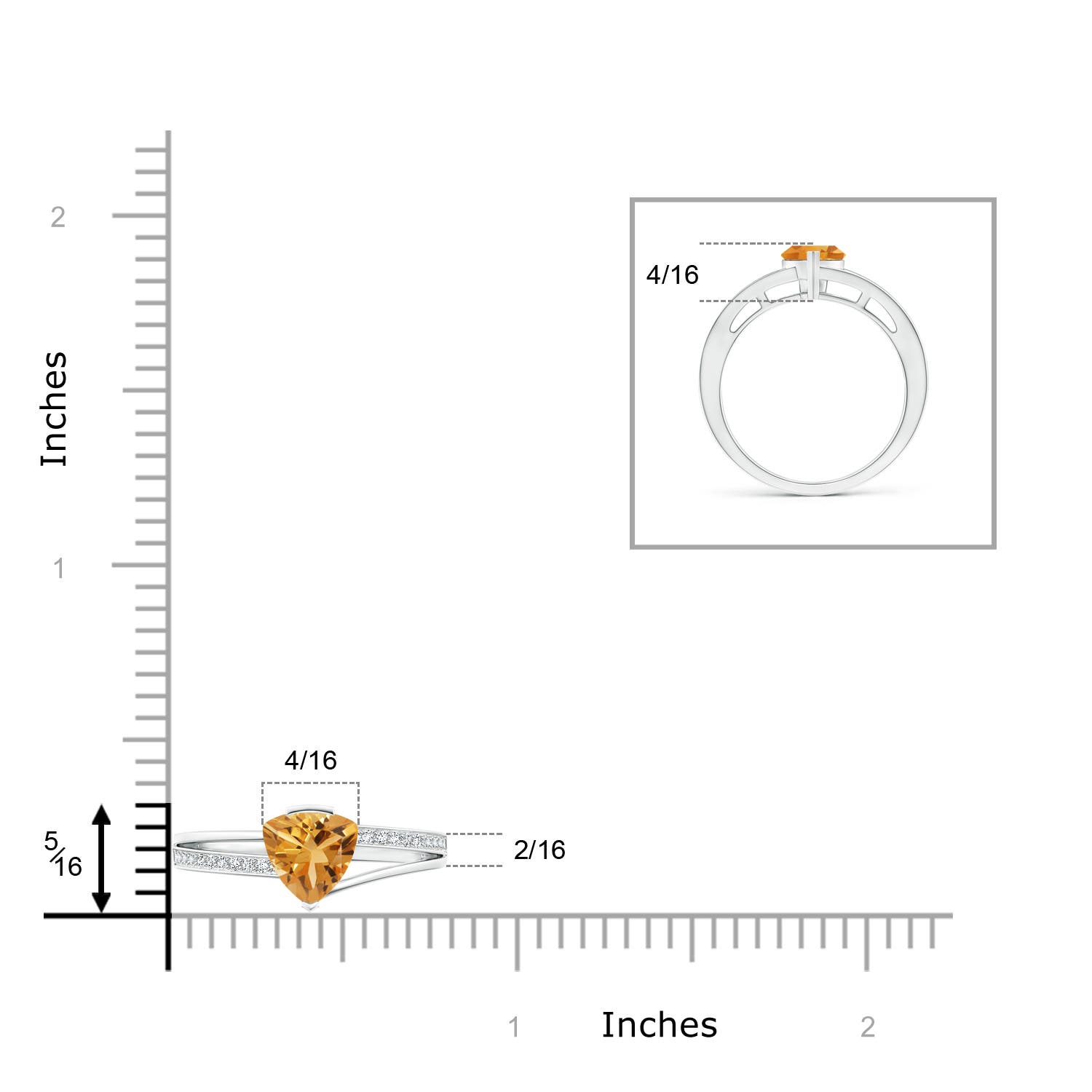 A - Citrine / 0.7 CT / 14 KT White Gold