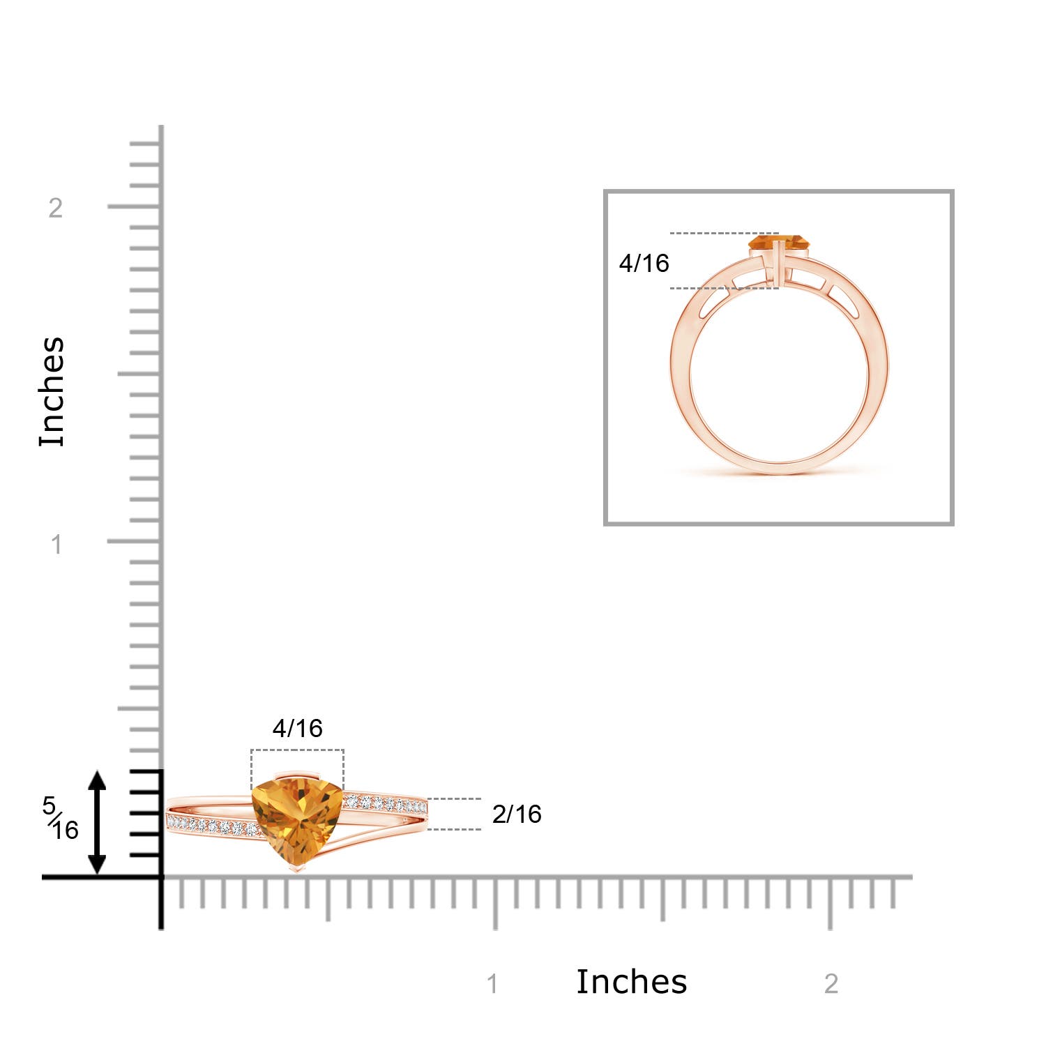 AA - Citrine / 0.7 CT / 14 KT Rose Gold