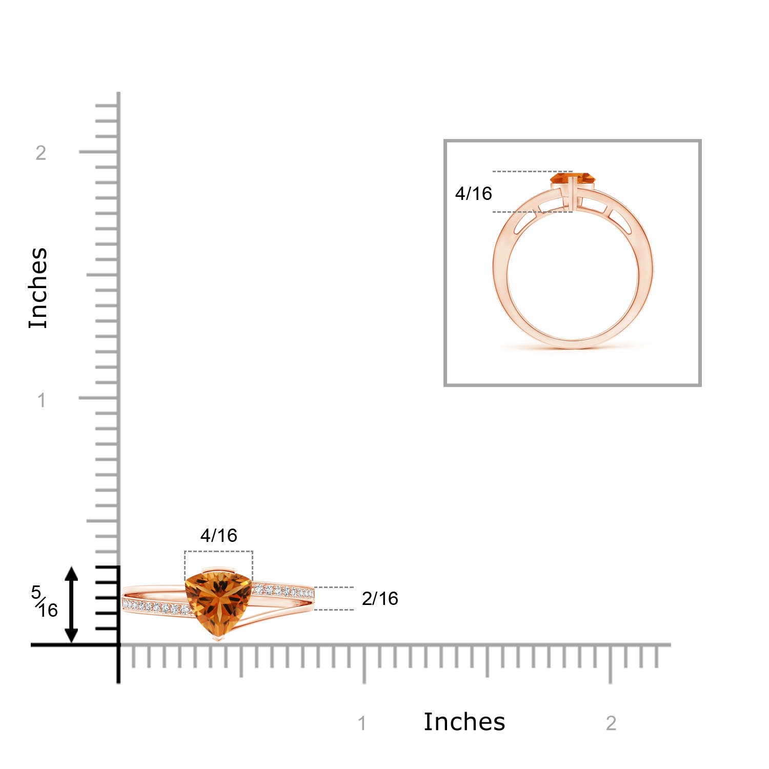 AAA - Citrine / 0.7 CT / 14 KT Rose Gold