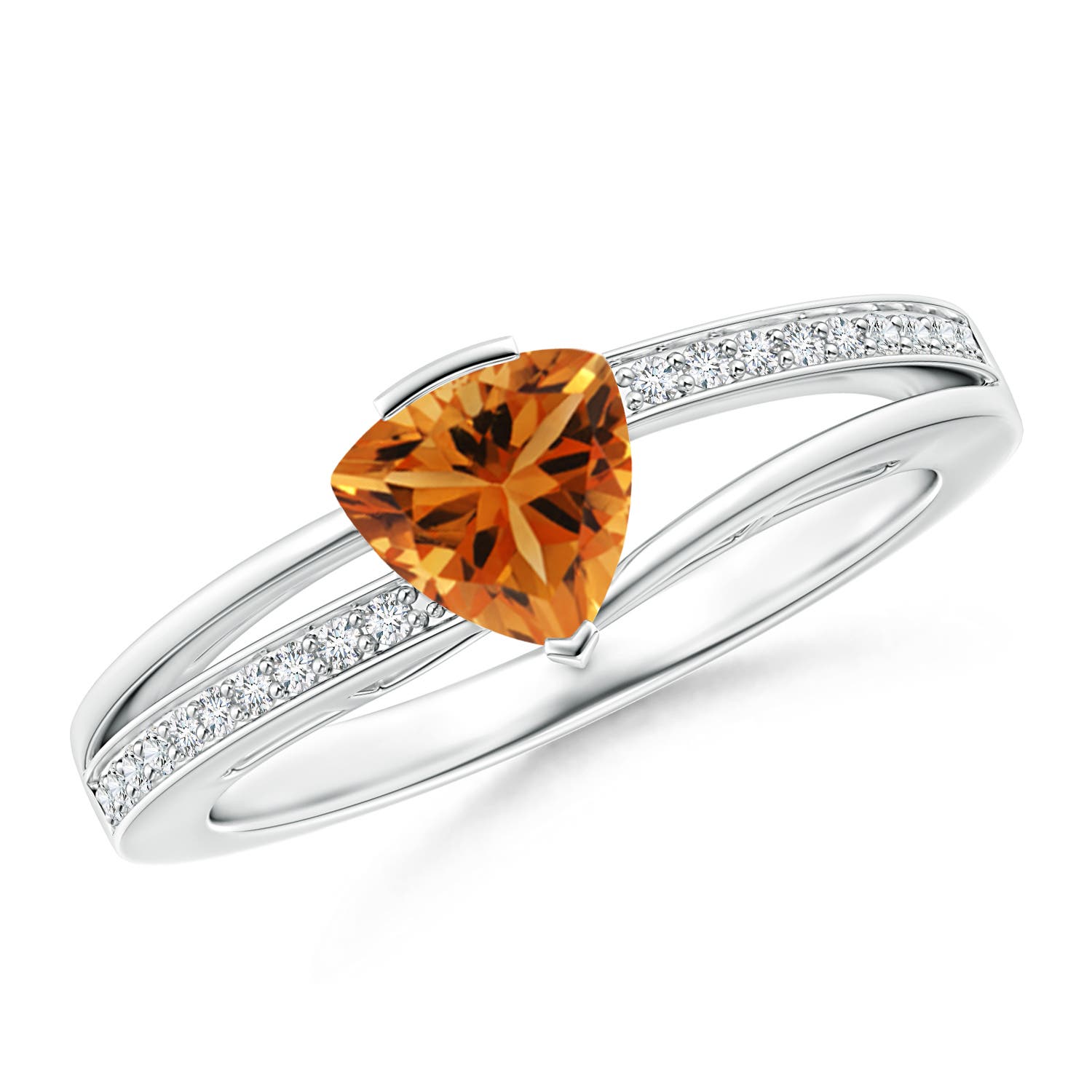 AAA - Citrine / 0.7 CT / 14 KT White Gold