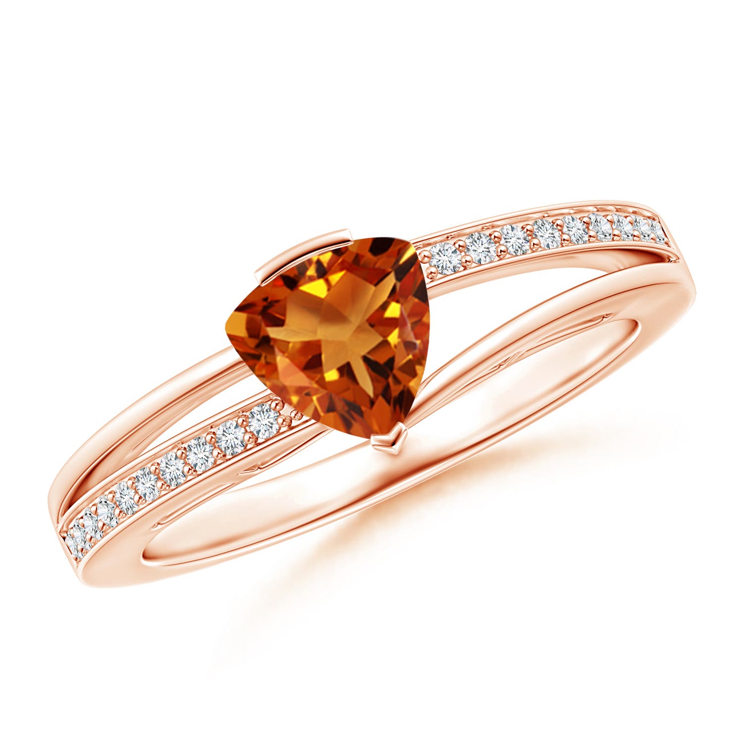 AAAA - Citrine / 0.7 CT / 14 KT Rose Gold