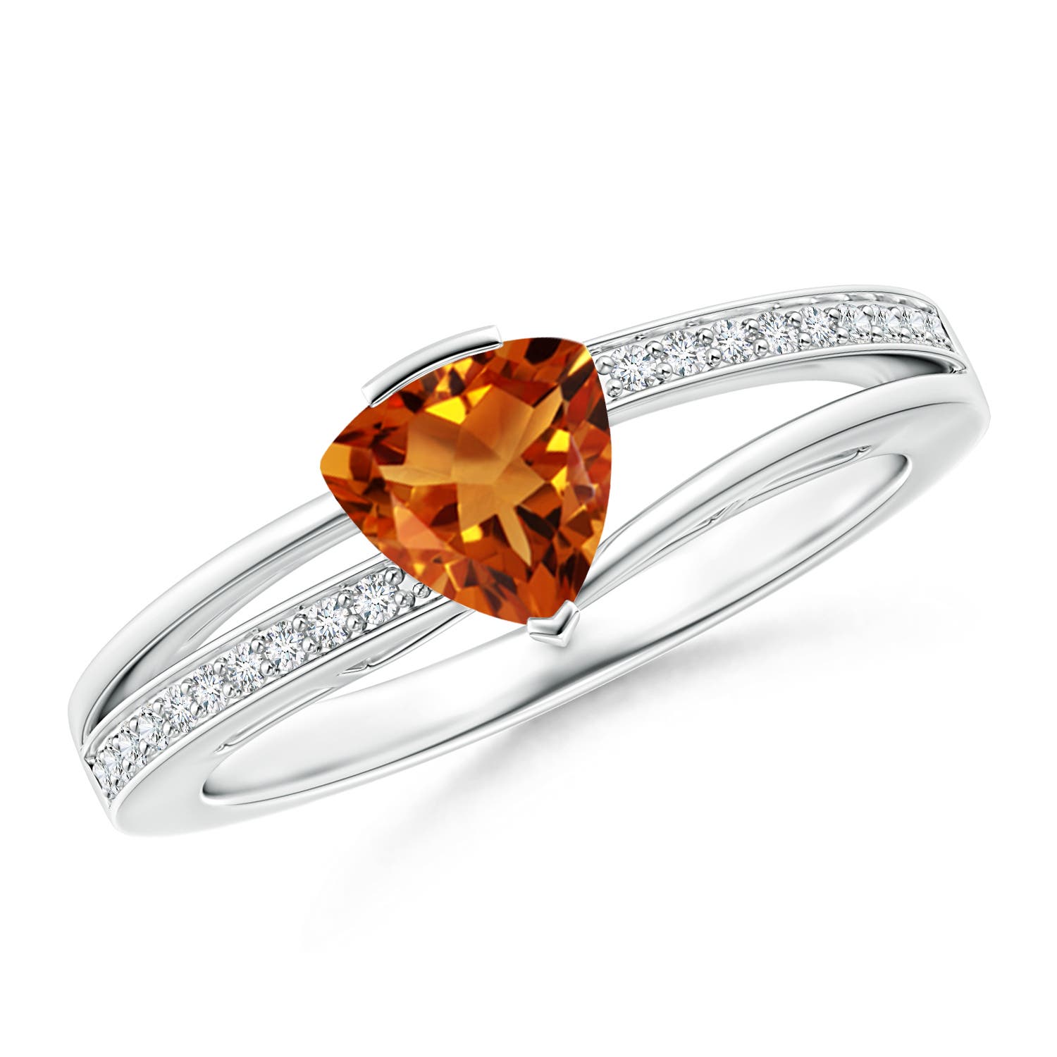 AAAA - Citrine / 0.7 CT / 14 KT White Gold