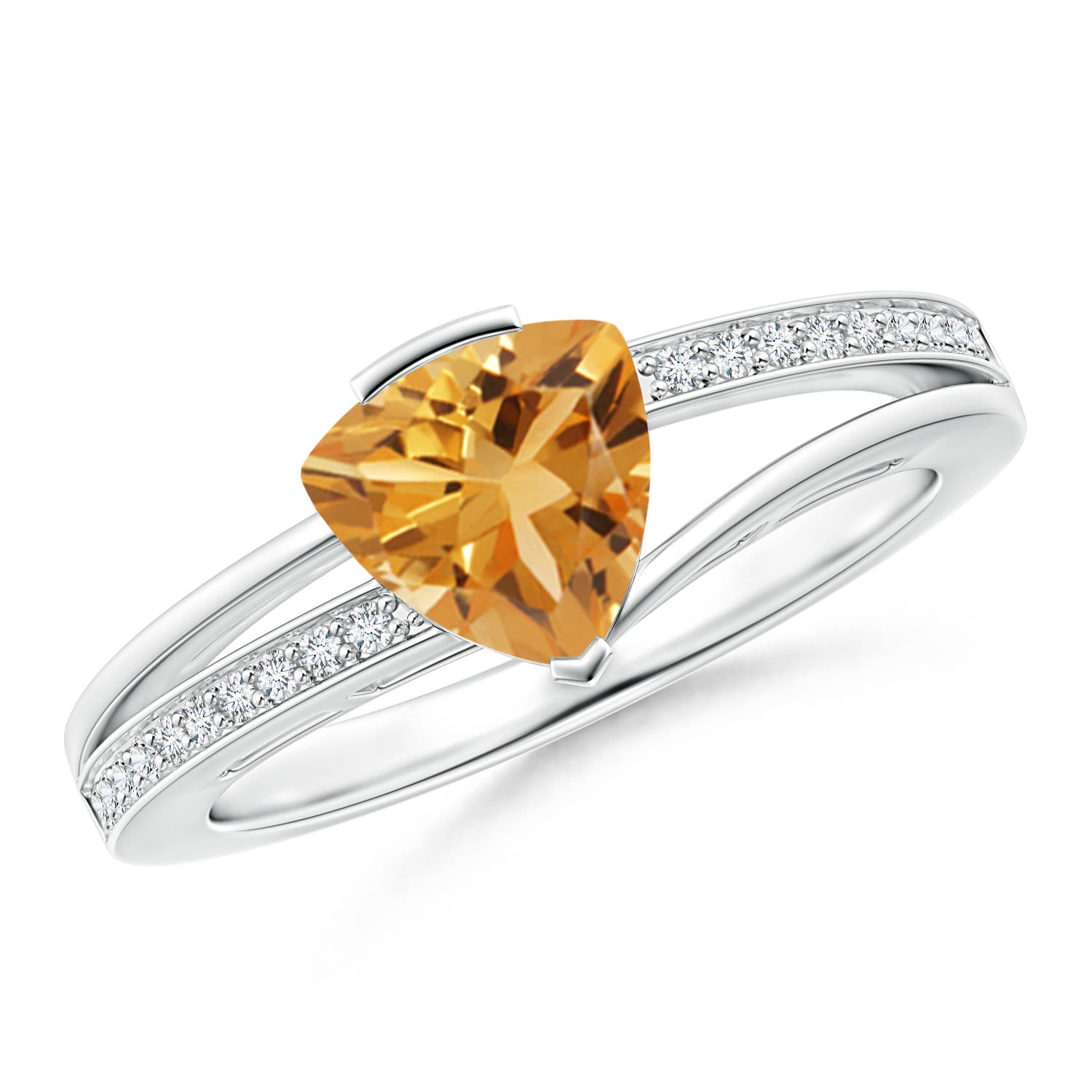 A - Citrine / 1.02 CT / 14 KT White Gold