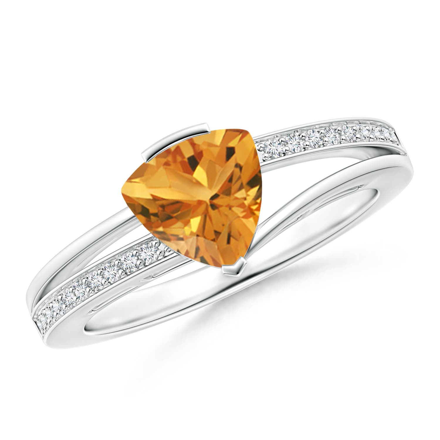 AA - Citrine / 1.02 CT / 14 KT White Gold