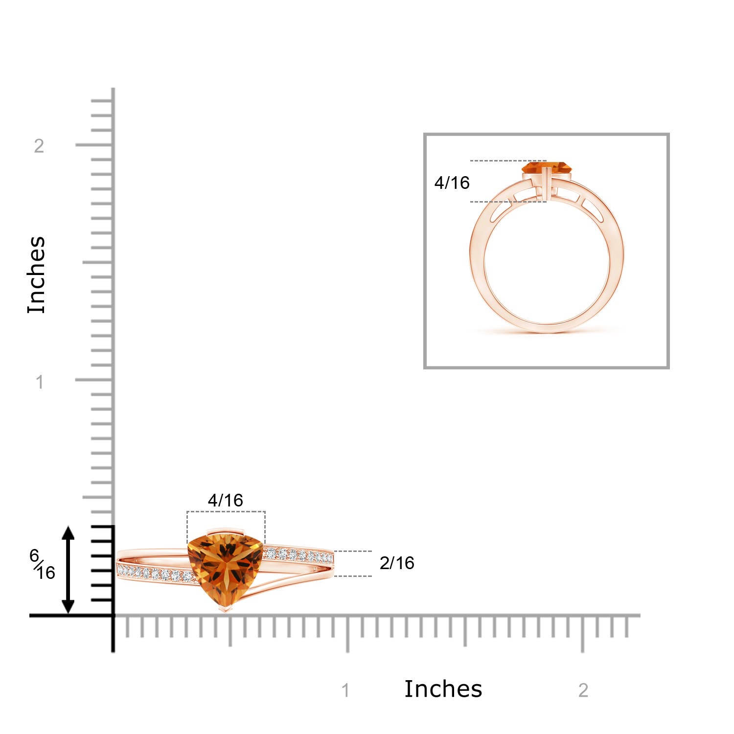 AAA - Citrine / 1.02 CT / 14 KT Rose Gold