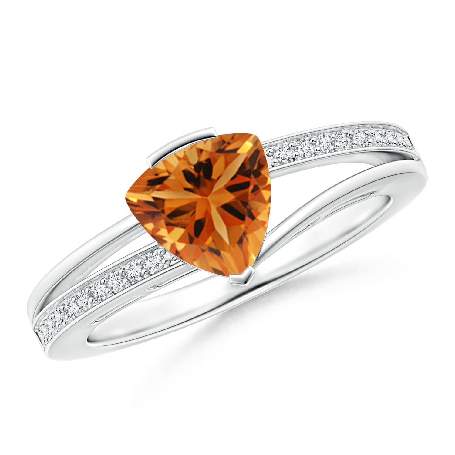 AAA - Citrine / 1.02 CT / 14 KT White Gold