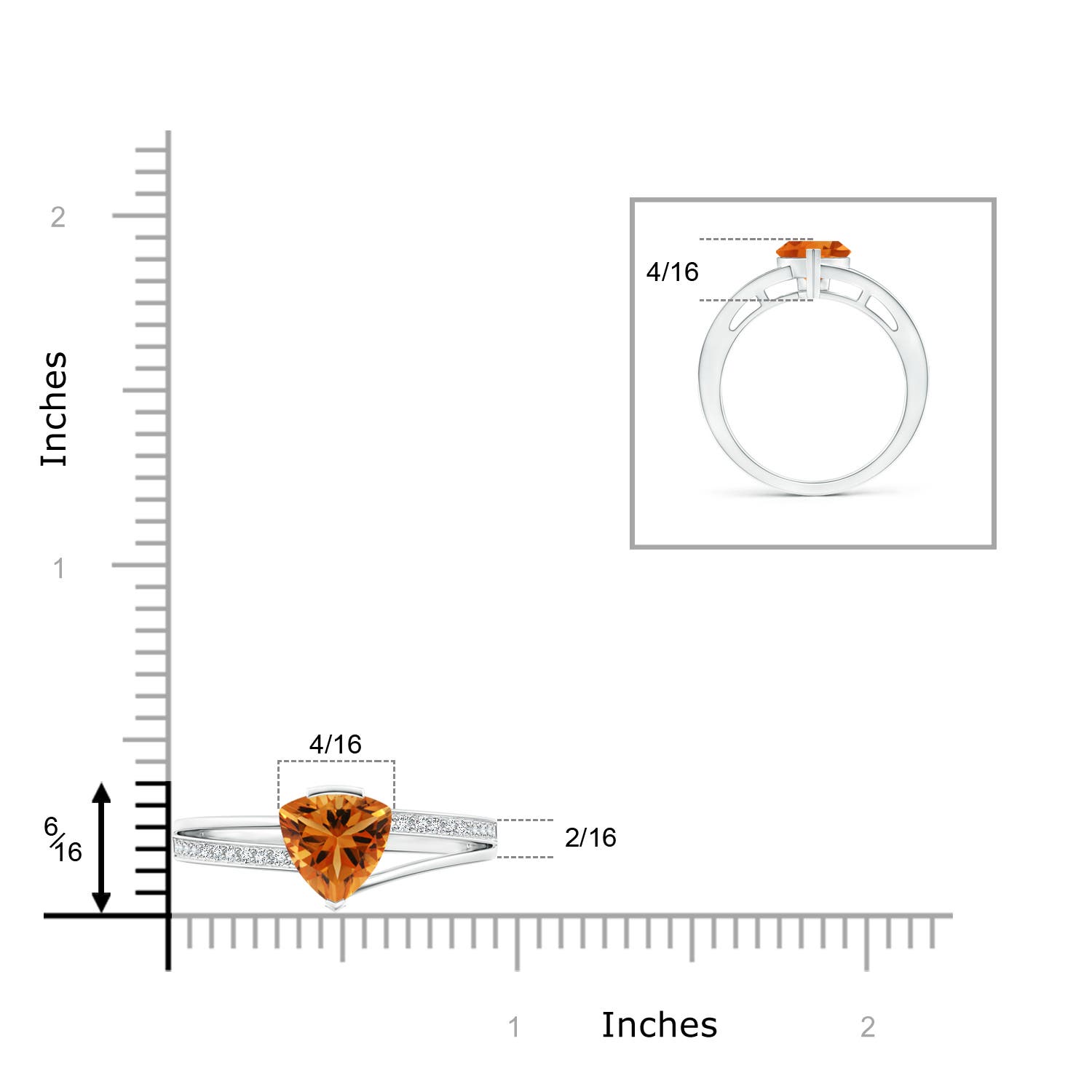 AAA - Citrine / 1.02 CT / 14 KT White Gold