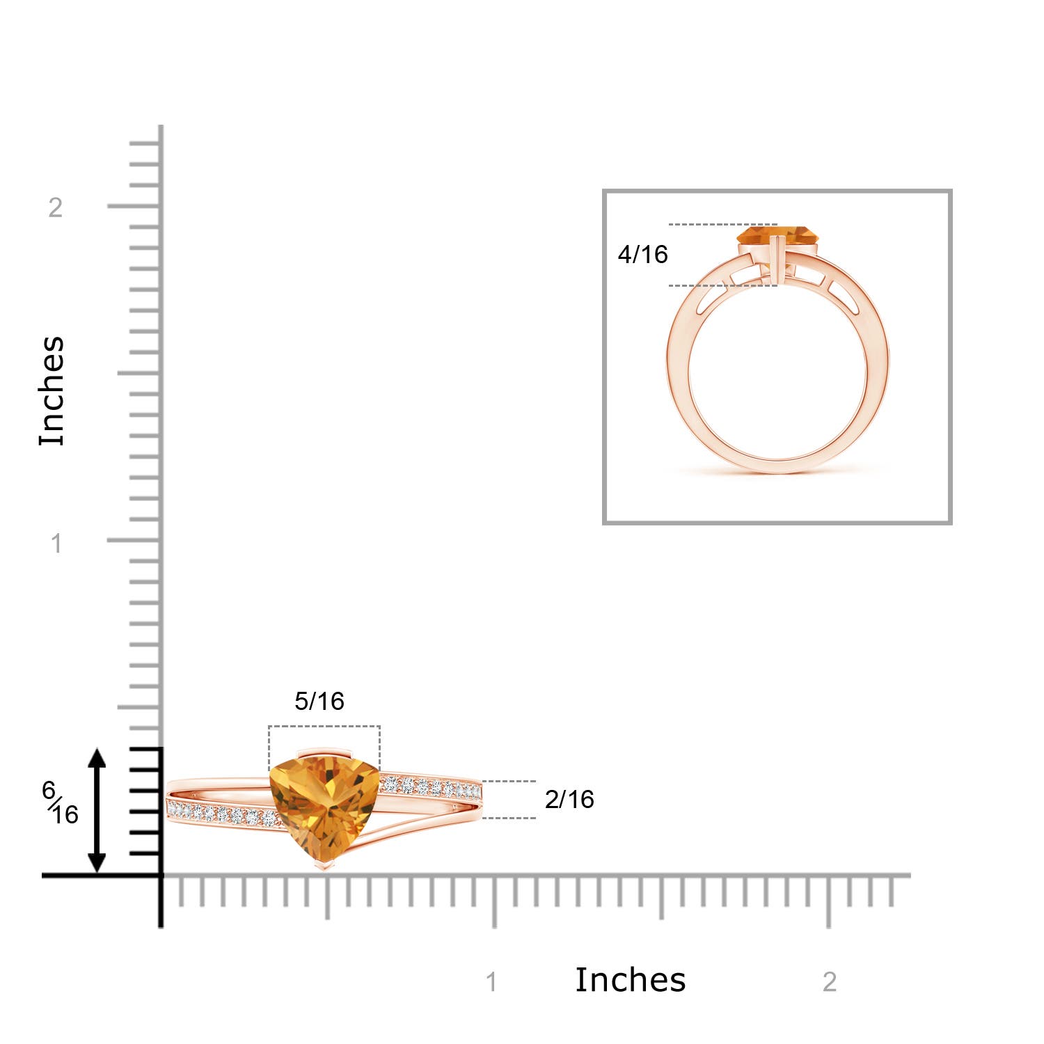 AA - Citrine / 1.5 CT / 14 KT Rose Gold