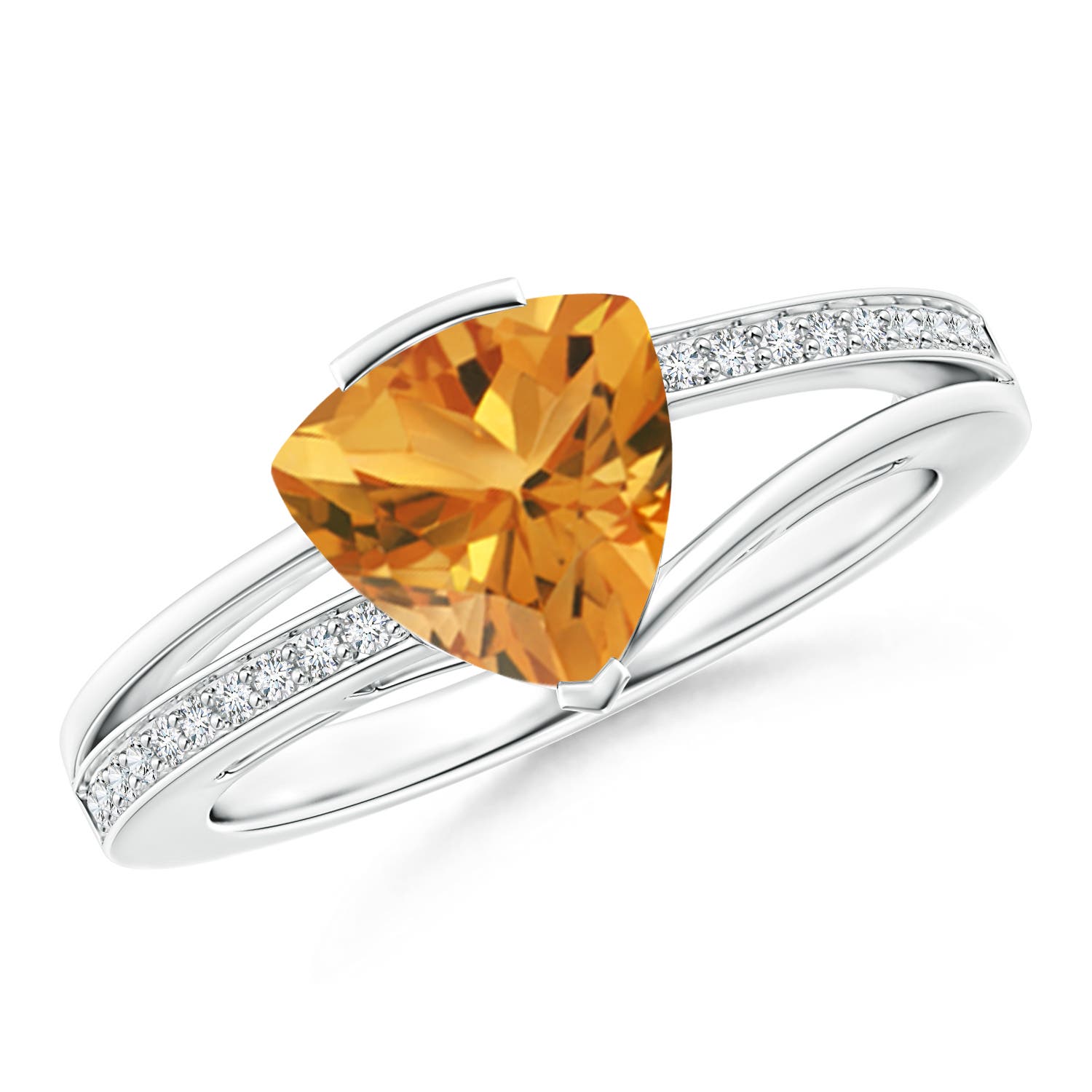 AA - Citrine / 1.5 CT / 14 KT White Gold