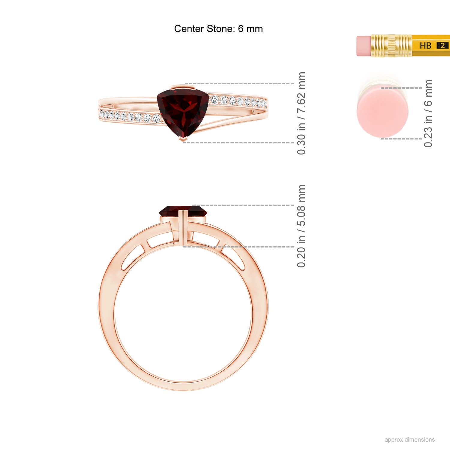 A - Garnet / 0.95 CT / 14 KT Rose Gold