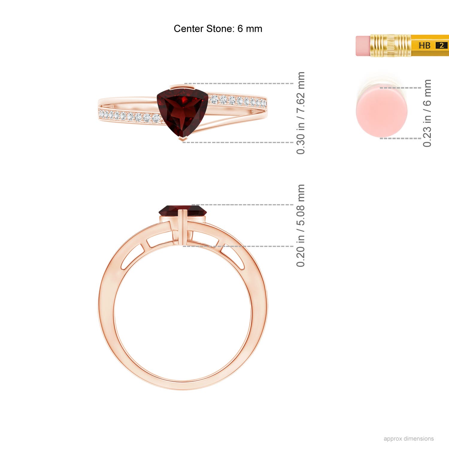 AA - Garnet / 0.95 CT / 14 KT Rose Gold