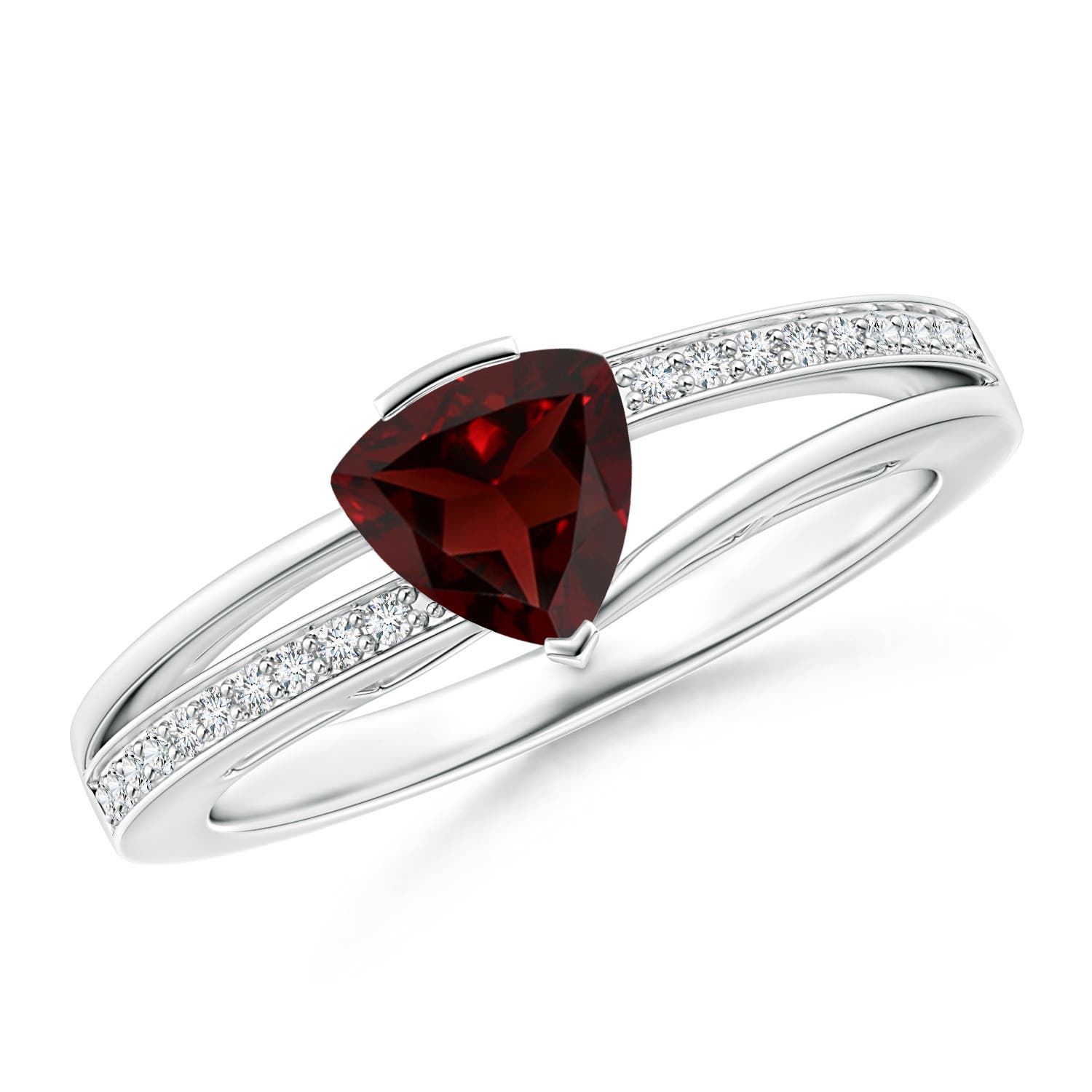 AA - Garnet / 0.95 CT / 14 KT White Gold