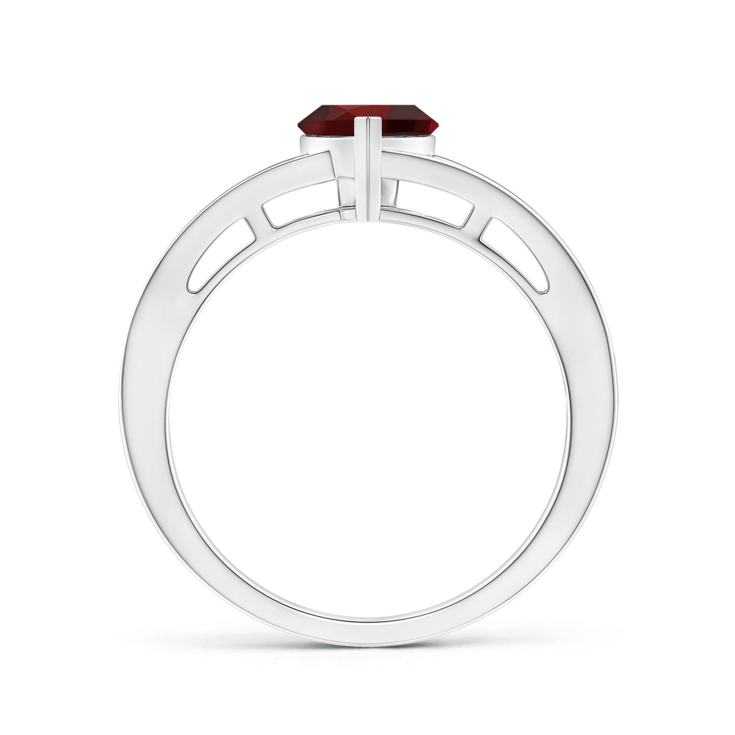 AAA - Garnet / 0.95 CT / 14 KT White Gold