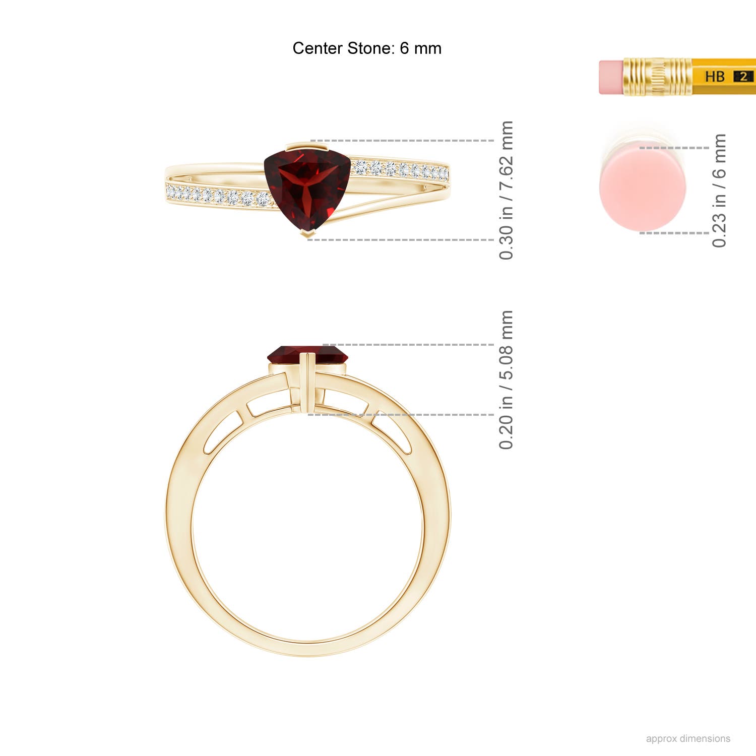 AAA - Garnet / 0.95 CT / 14 KT Yellow Gold