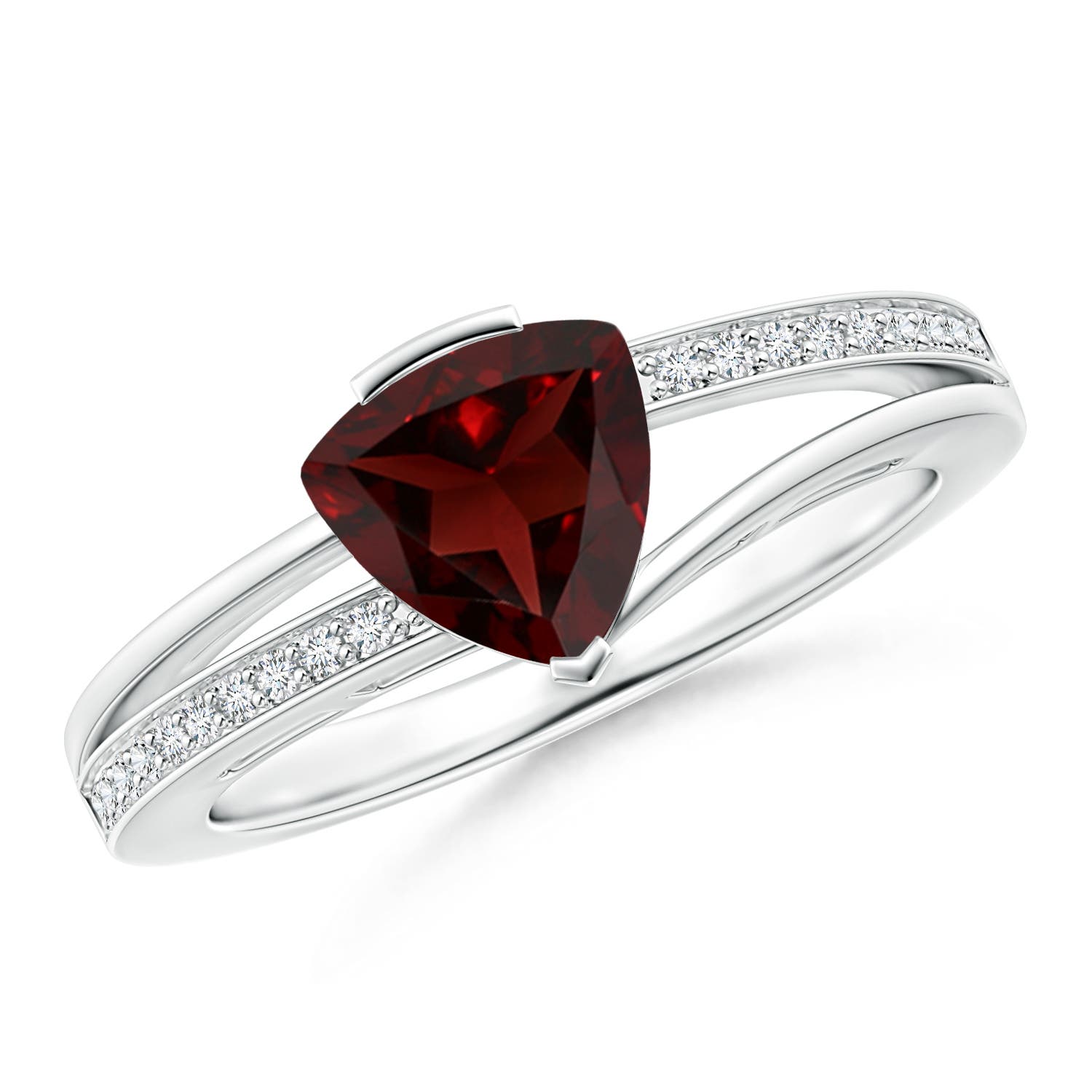 AA - Garnet / 1.4 CT / 14 KT White Gold