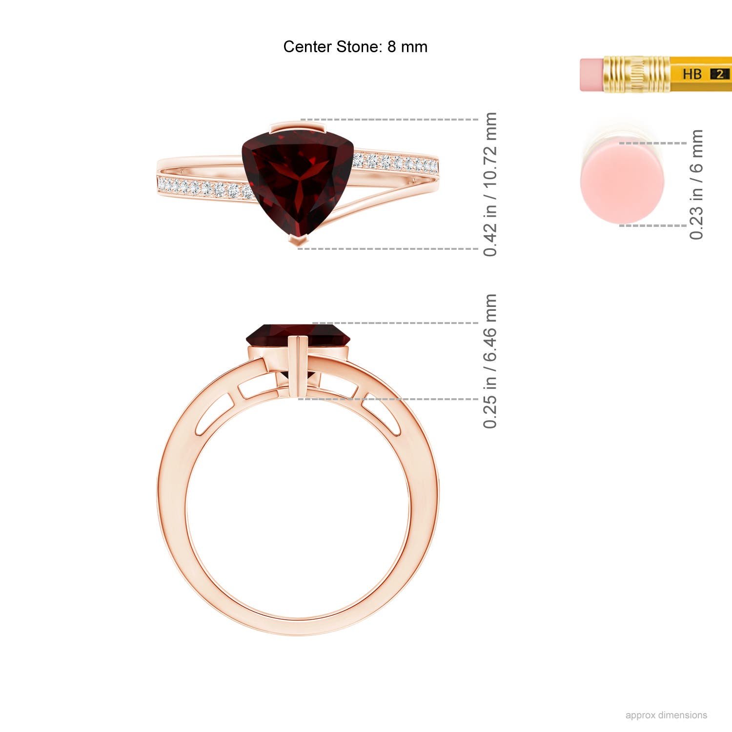 A - Garnet / 2 CT / 14 KT Rose Gold