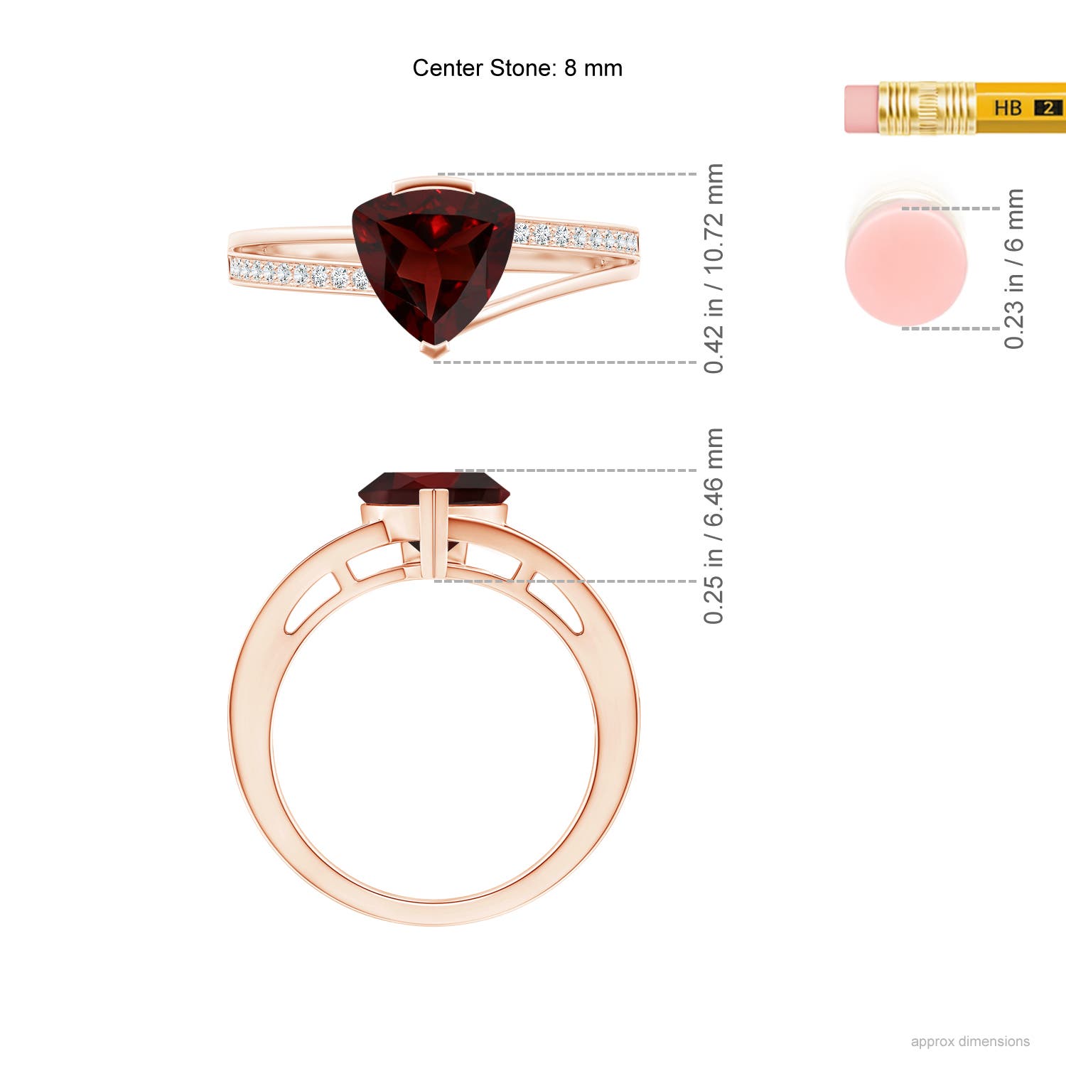 AA - Garnet / 2 CT / 14 KT Rose Gold