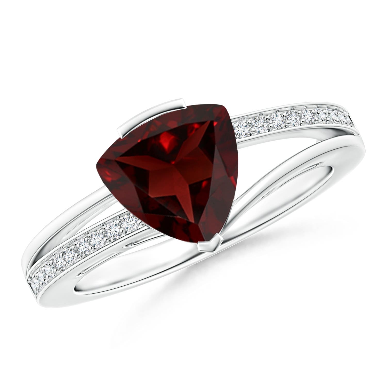 AA - Garnet / 2 CT / 14 KT White Gold