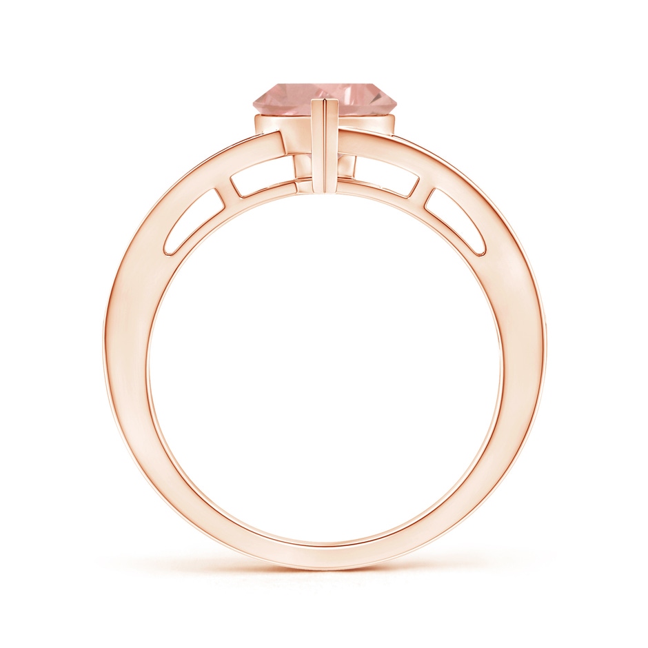 7mm AAA Split Shank Trillion Morganite Ring in Rose Gold side-1