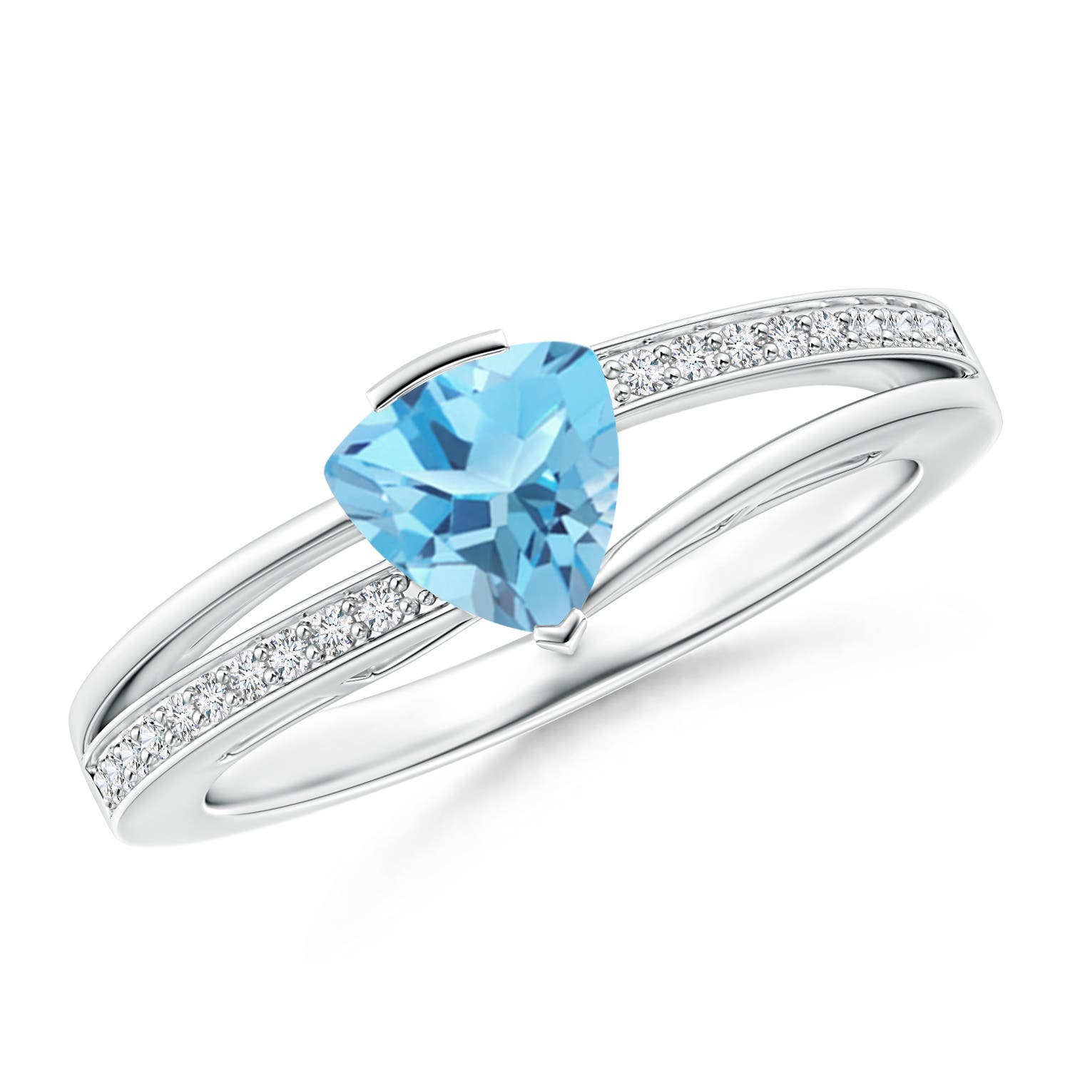 A - Swiss Blue Topaz / 1 CT / 14 KT White Gold