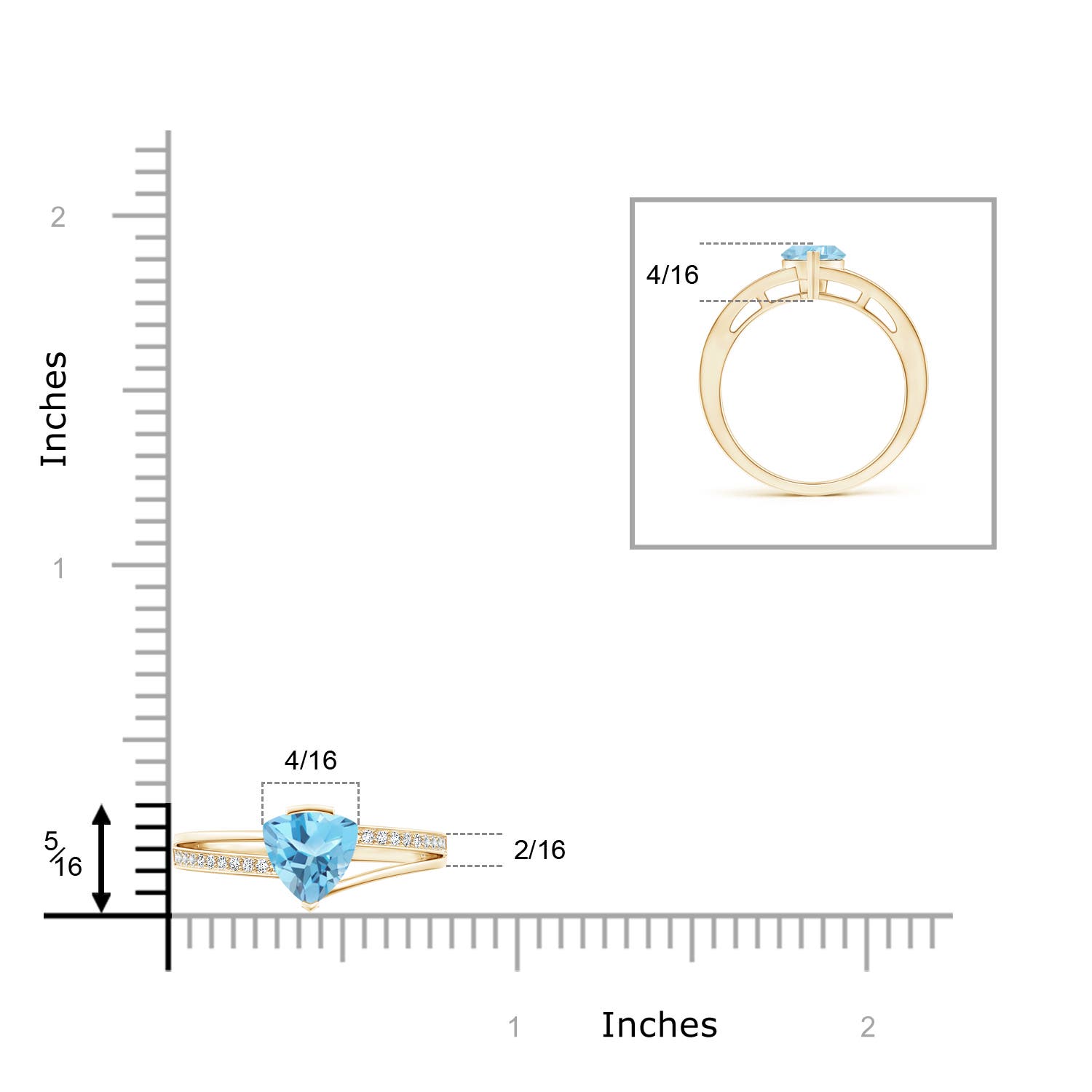 A - Swiss Blue Topaz / 1 CT / 14 KT Yellow Gold