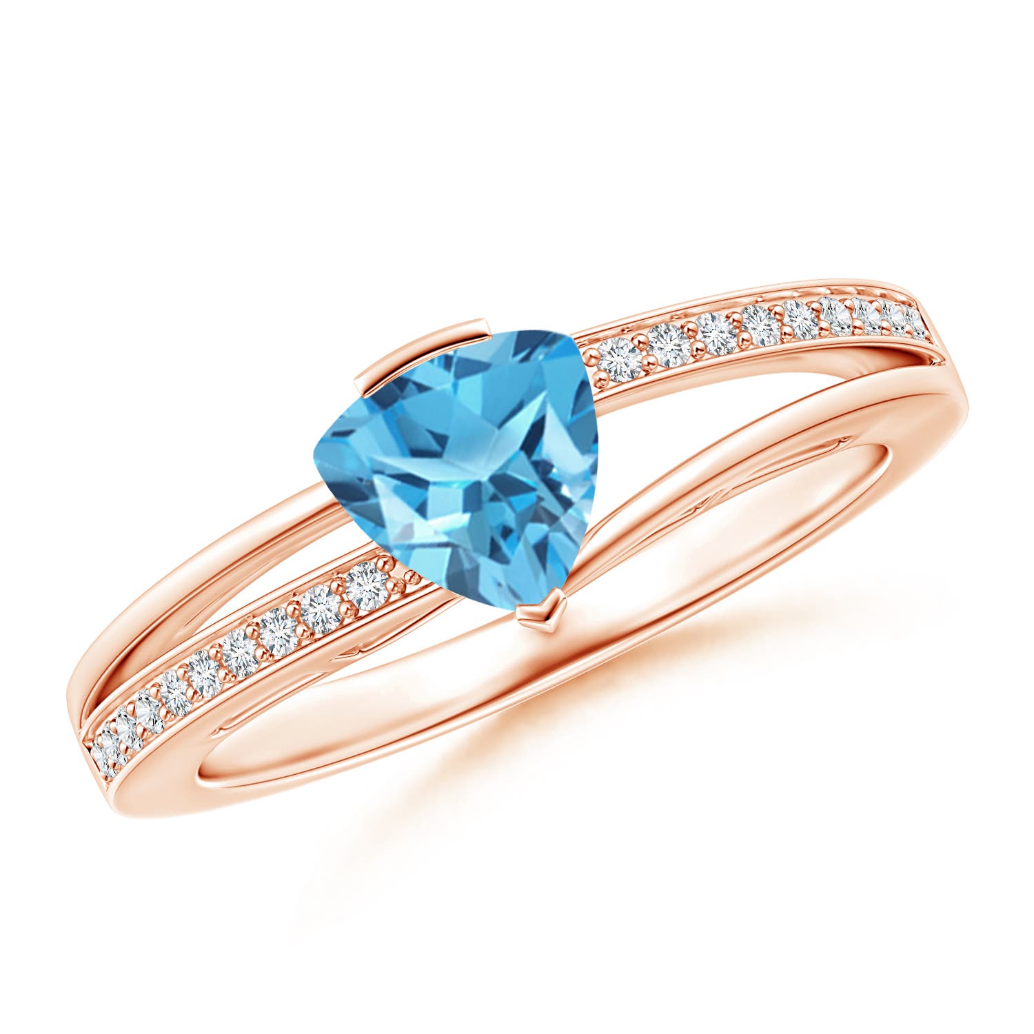 AA - Swiss Blue Topaz / 1 CT / 14 KT Rose Gold