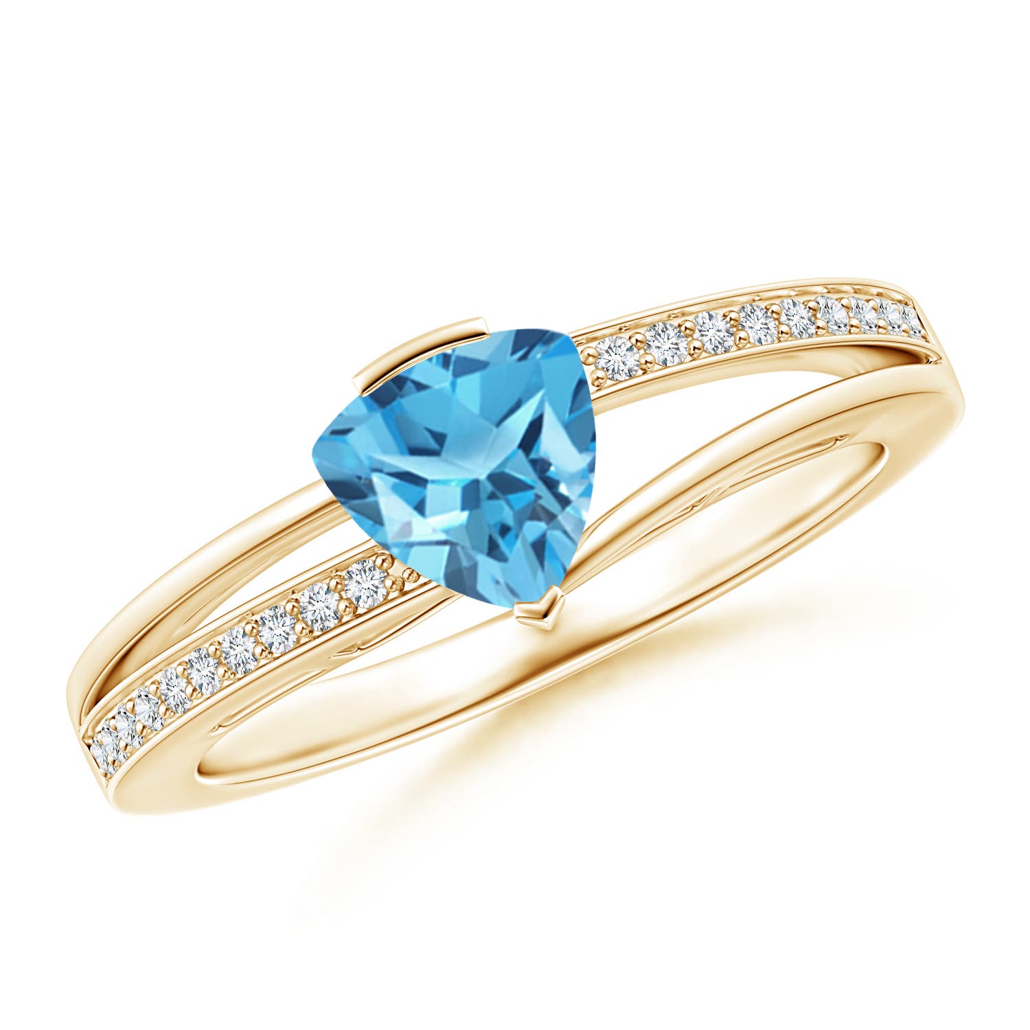 AA - Swiss Blue Topaz / 1 CT / 14 KT Yellow Gold