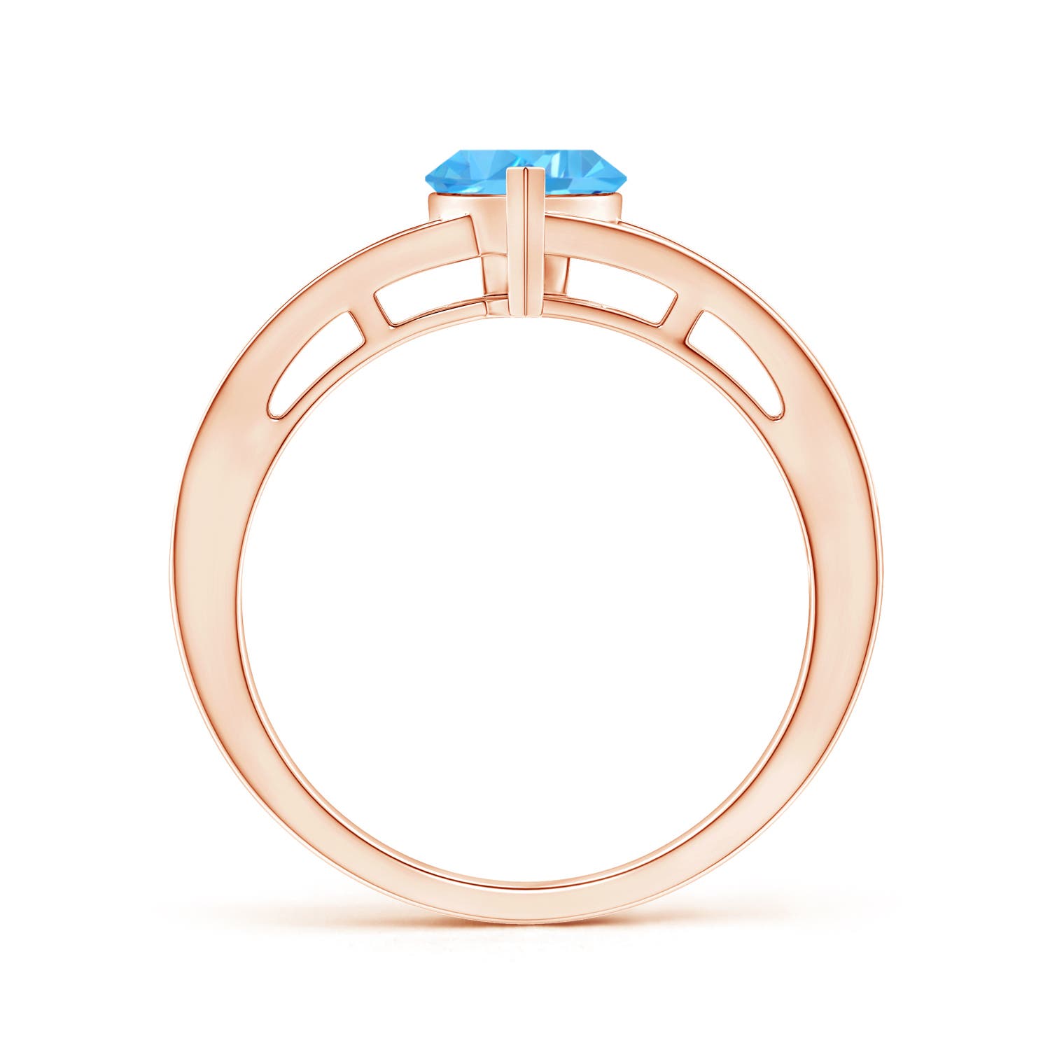 AAA - Swiss Blue Topaz / 1 CT / 14 KT Rose Gold