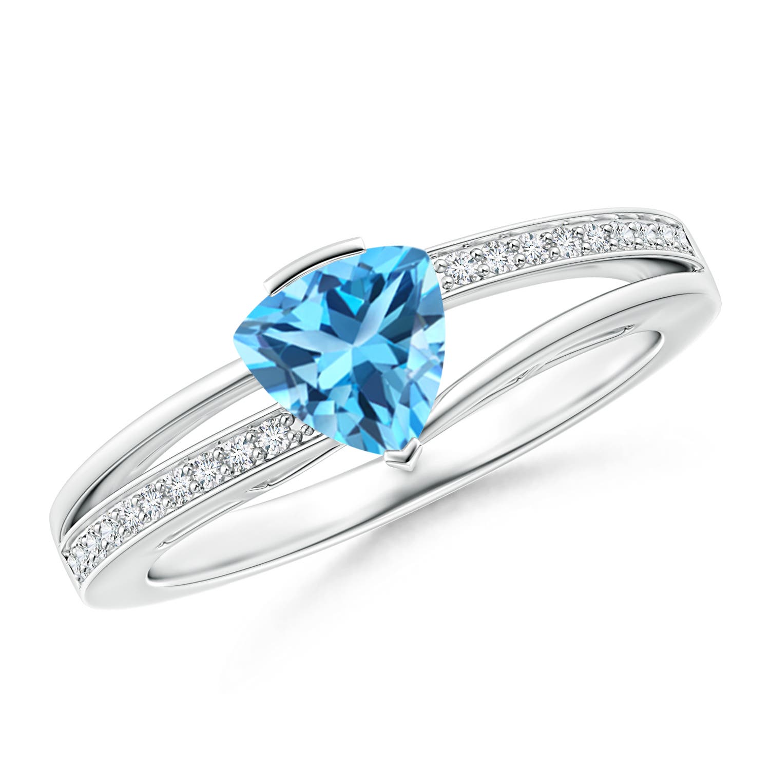 AAA - Swiss Blue Topaz / 1 CT / 14 KT White Gold