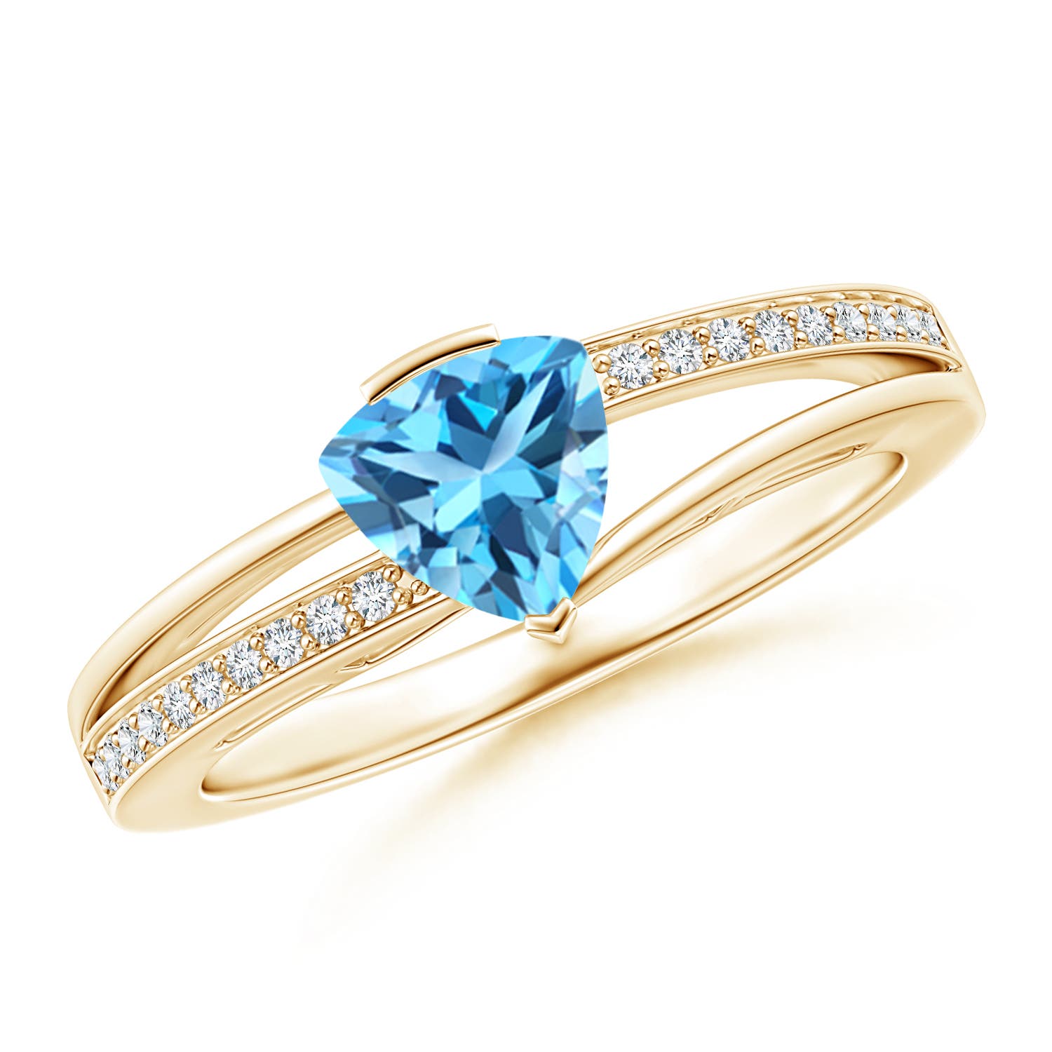 AAA - Swiss Blue Topaz / 1 CT / 14 KT Yellow Gold