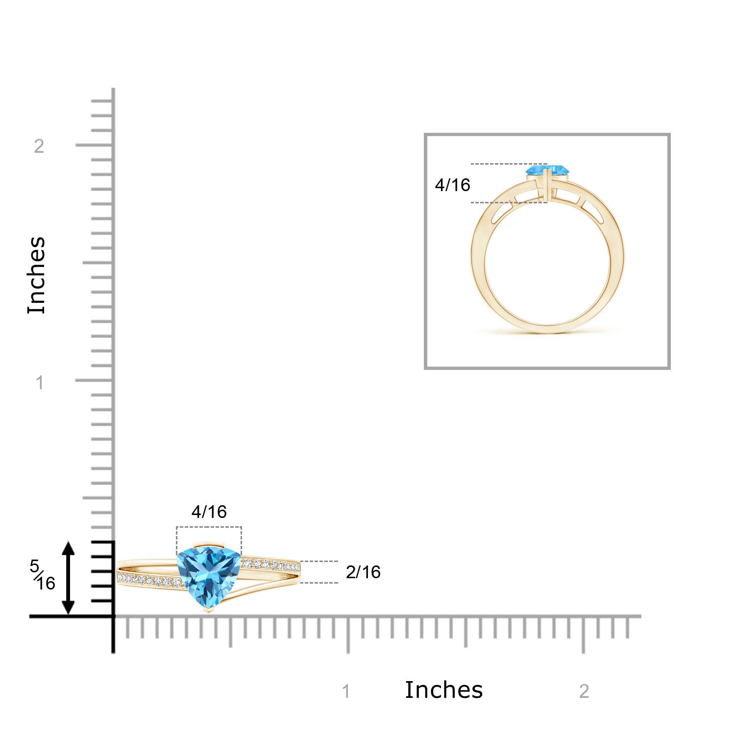 AAA - Swiss Blue Topaz / 1 CT / 14 KT Yellow Gold