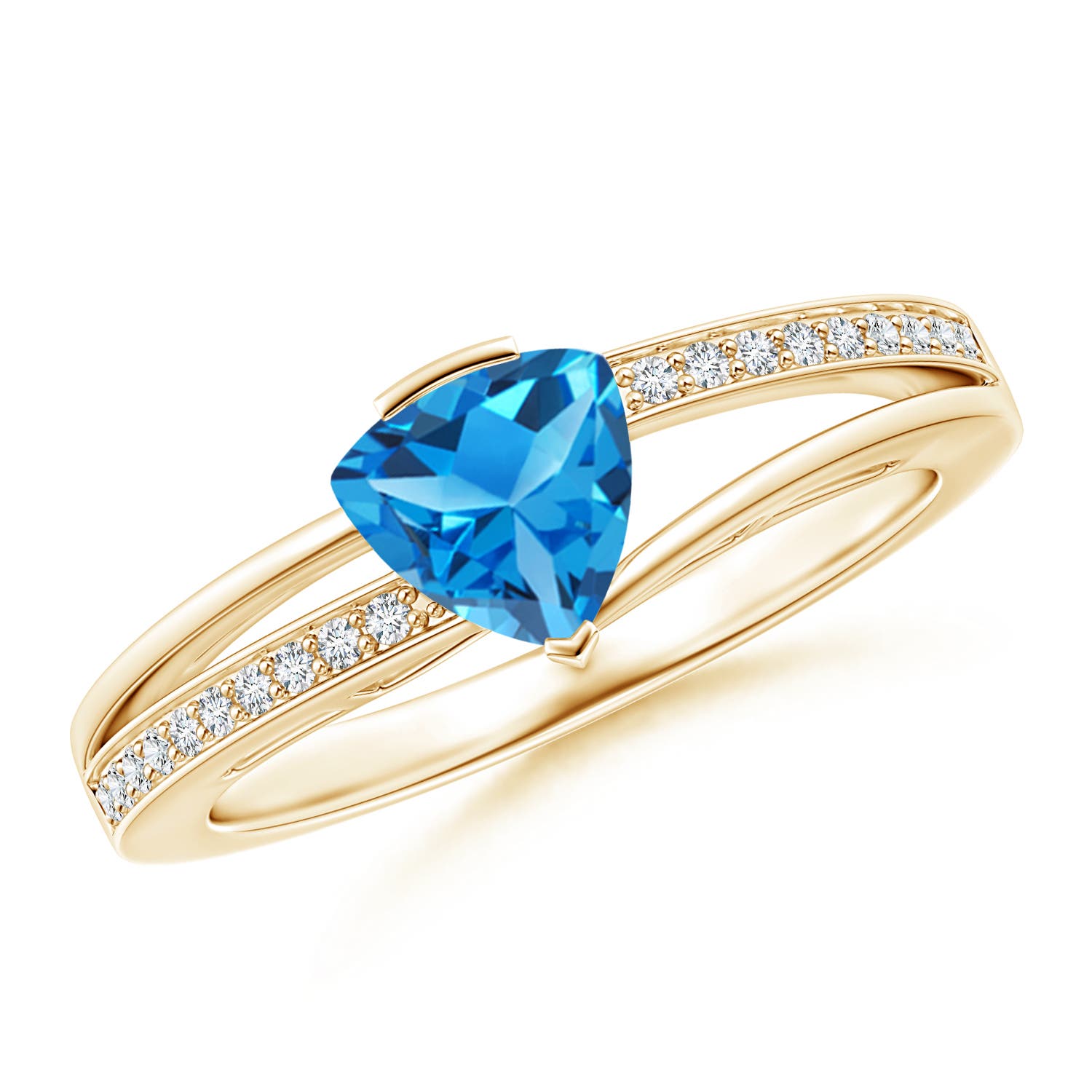 AAAA - Swiss Blue Topaz / 1 CT / 14 KT Yellow Gold